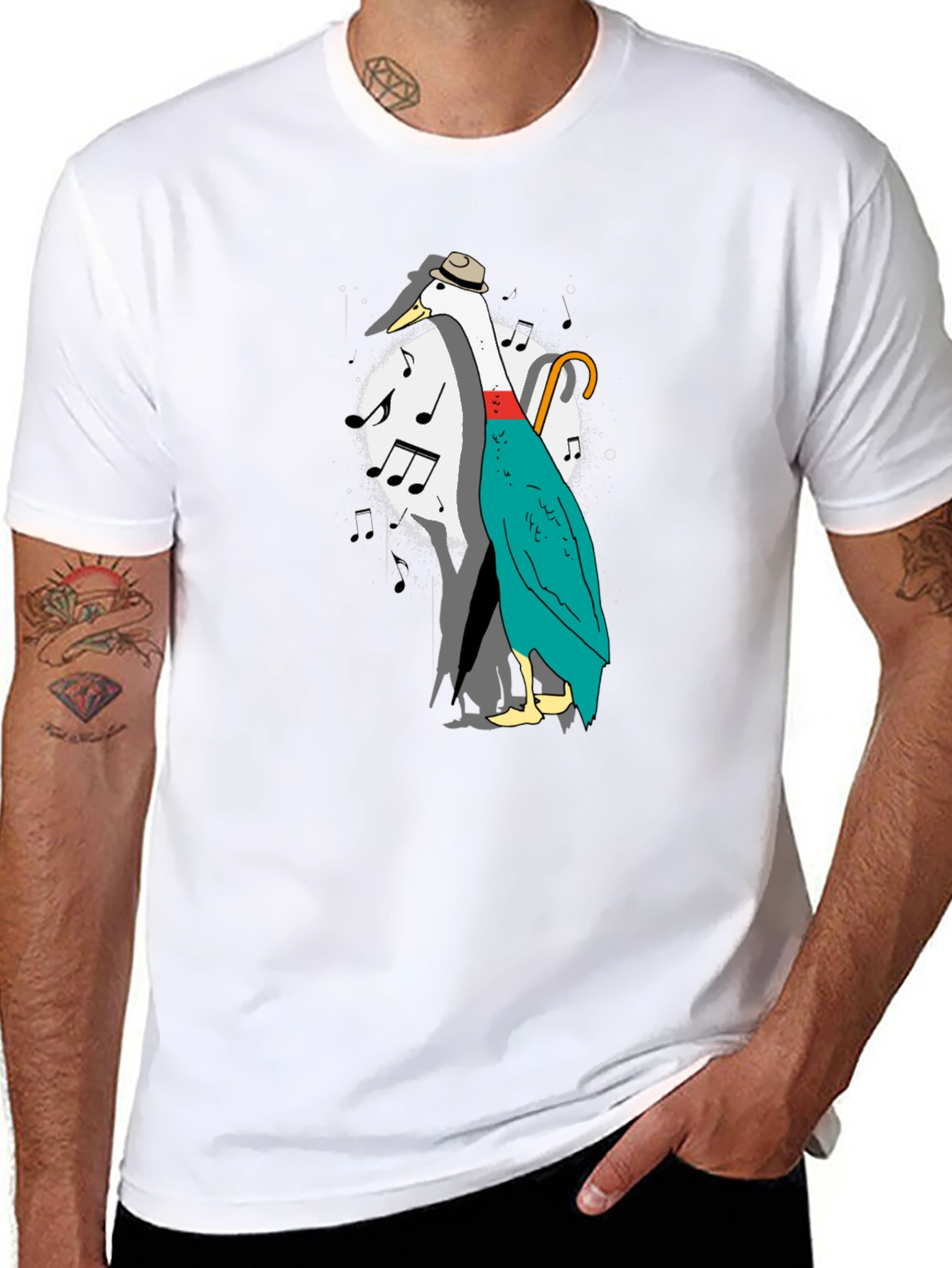 Musical Duck Graphic Tee - Quirky Fun Shirt