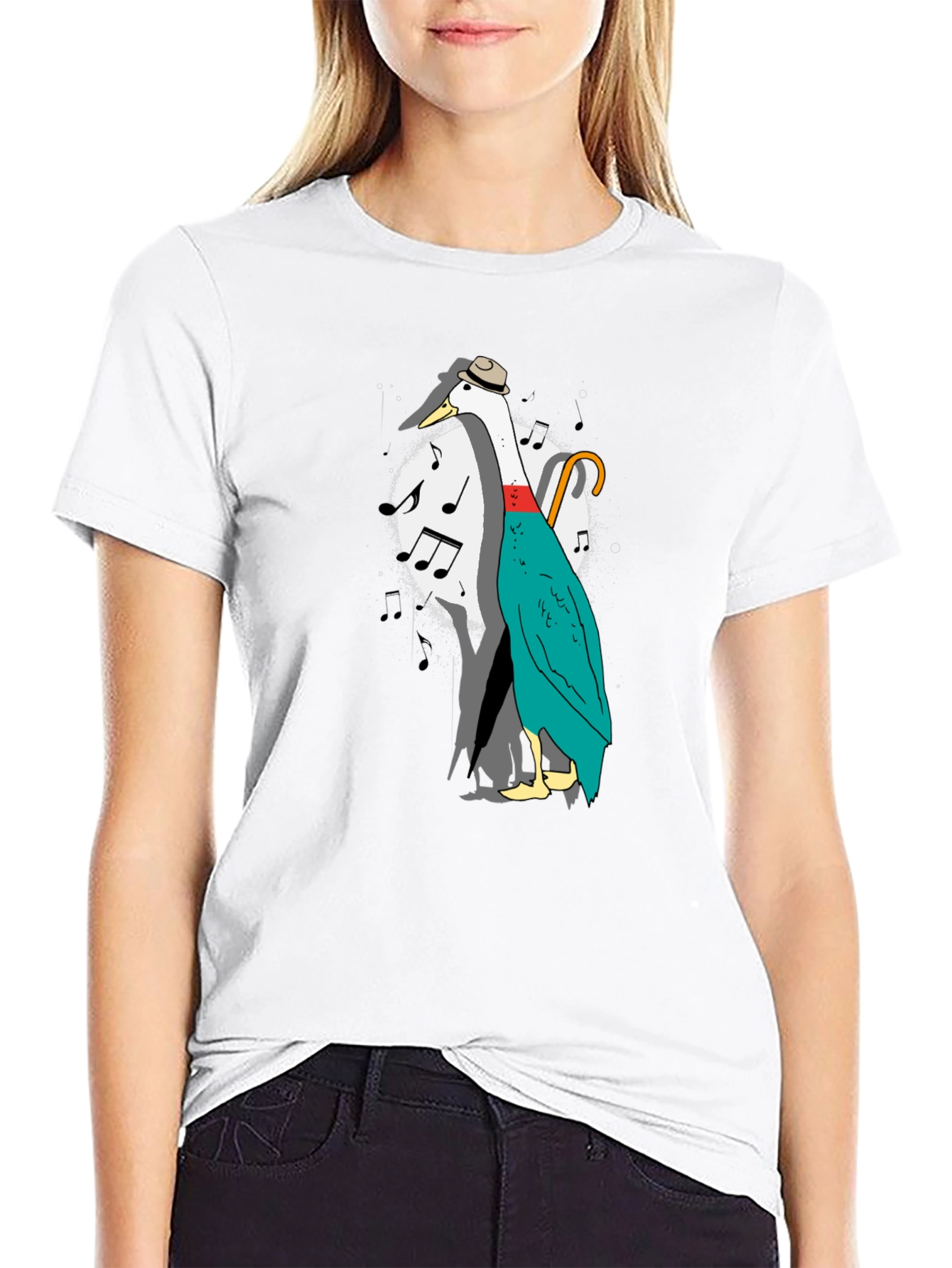 Musical Duck Graphic Tee - Quirky Fun Shirt