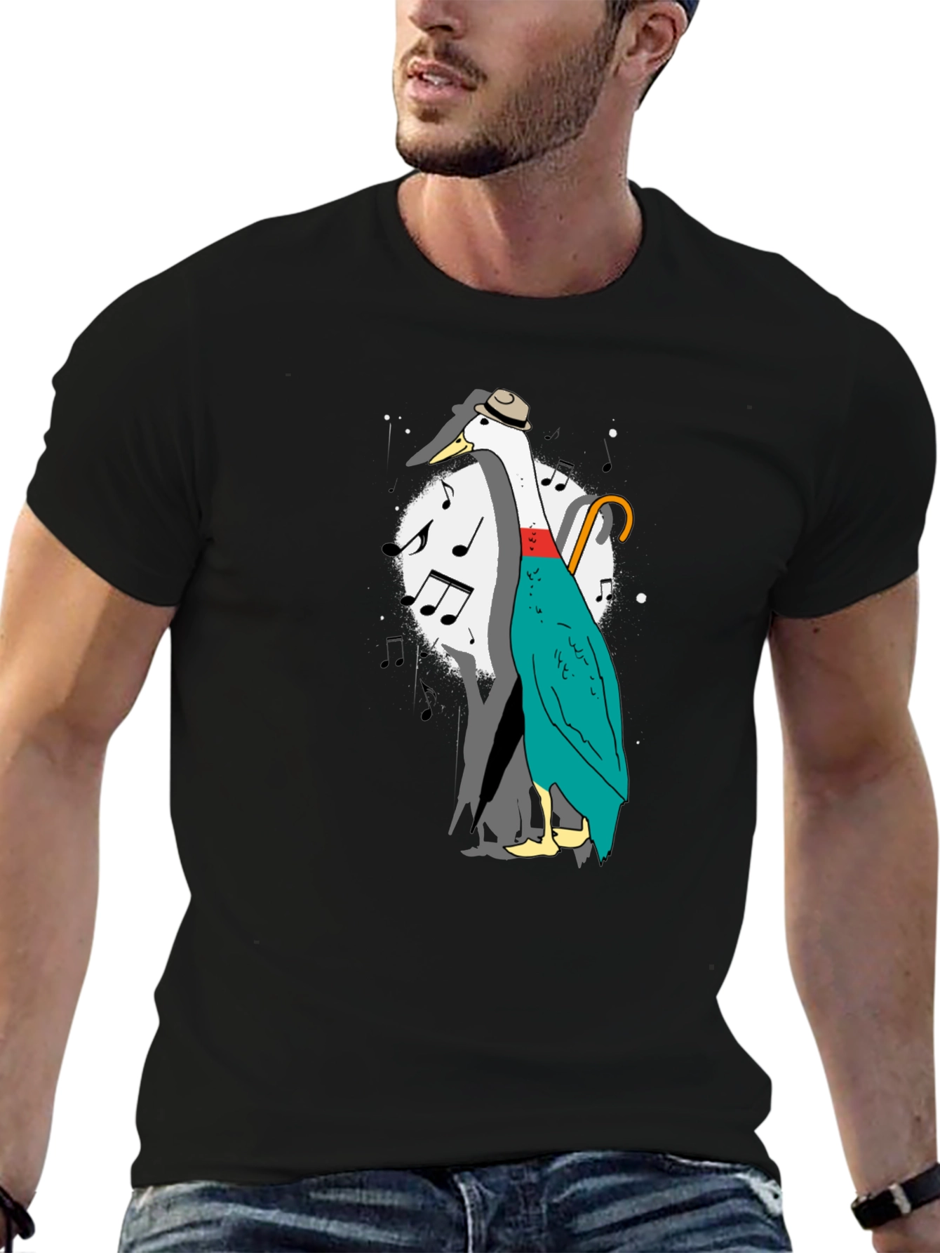 Musical Duck Graphic Tee - Quirky Fun Shirt