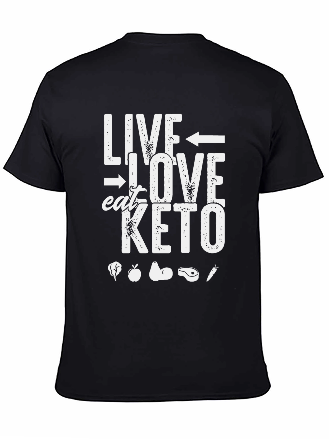 Live Love Eat Keto T-Shirt - Black Graphic Tee