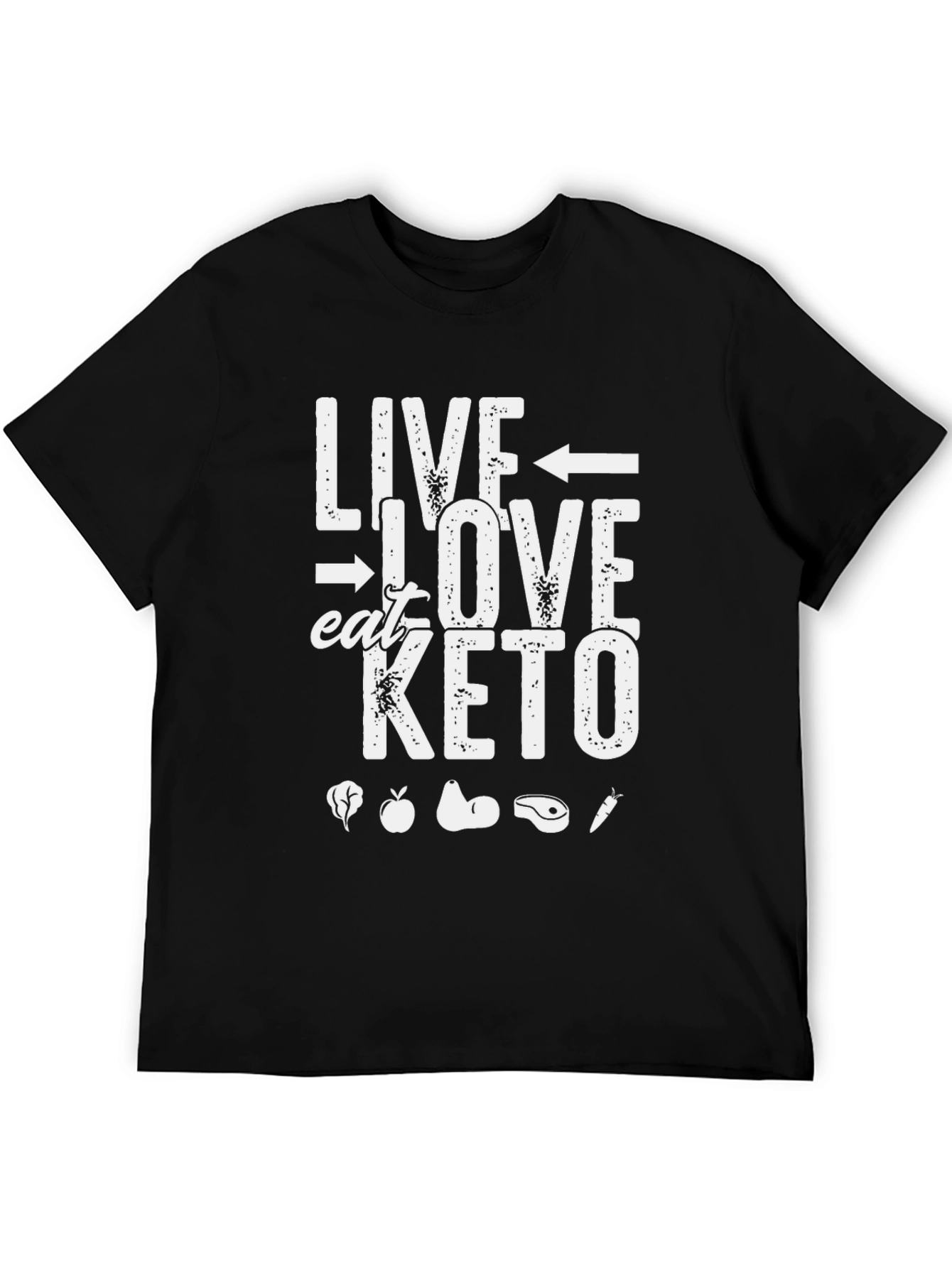 Live Love Eat Keto T-Shirt - Black Graphic Tee