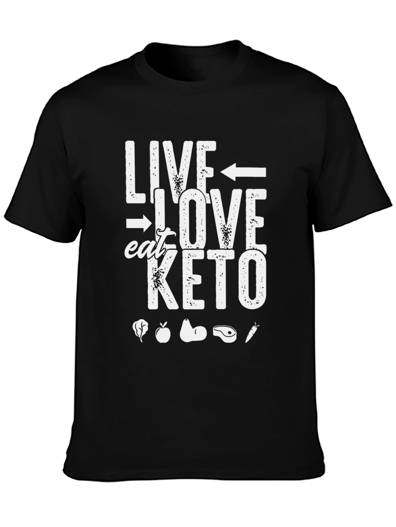 Live Love Eat Keto T-Shirt - Black Graphic Tee