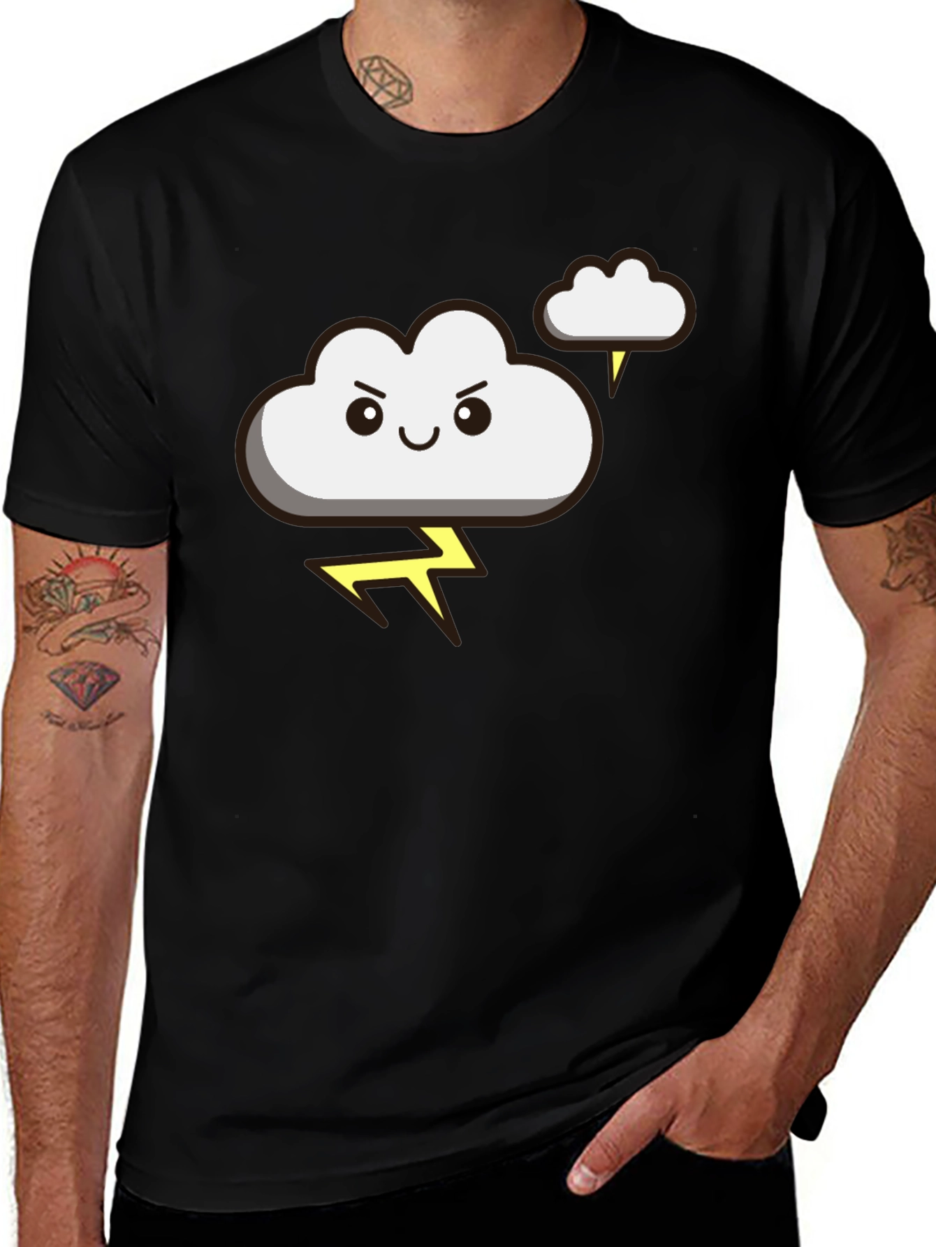 Funny Storm Cloud T-Shirt - Lightning Graphic Tee