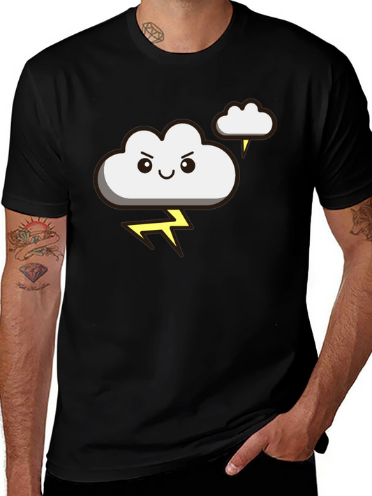 Funny Storm Cloud T-Shirt - Lightning Graphic Tee
