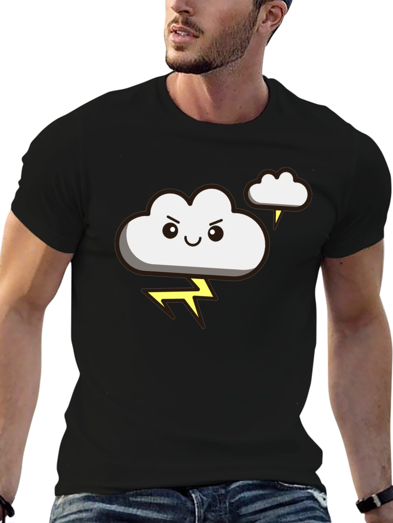 Funny Storm Cloud T-Shirt - Lightning Graphic Tee