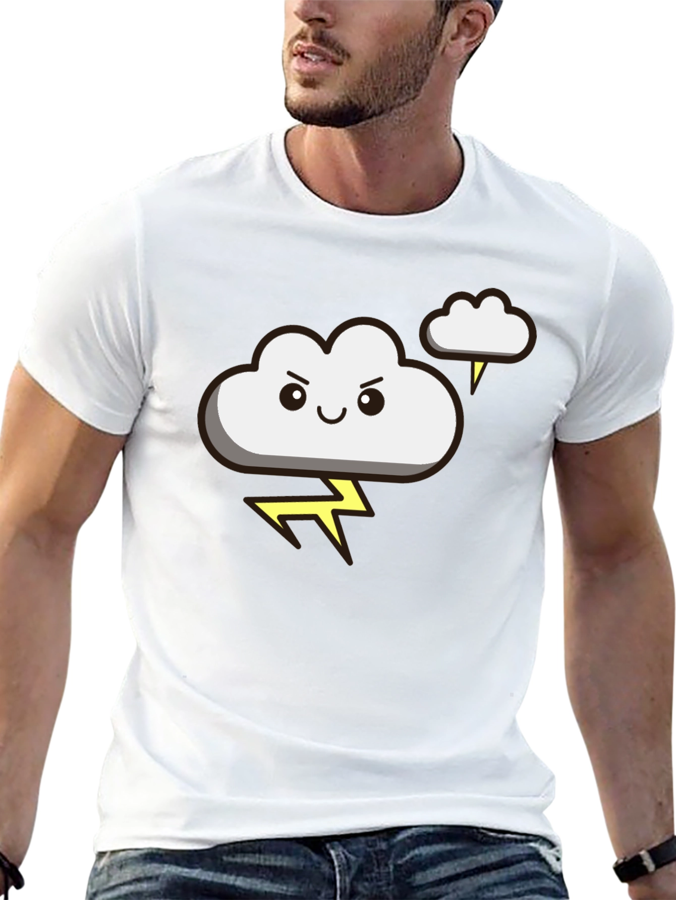 Funny Storm Cloud T-Shirt - Lightning Graphic Tee