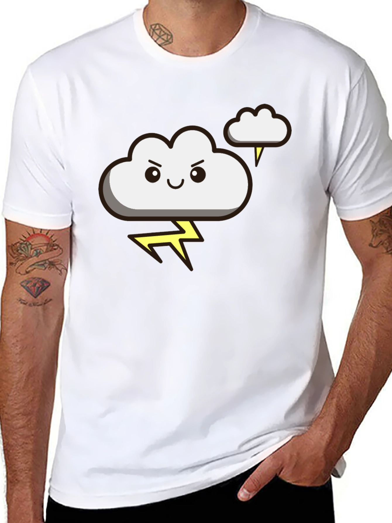 Funny Storm Cloud T-Shirt - Lightning Graphic Tee