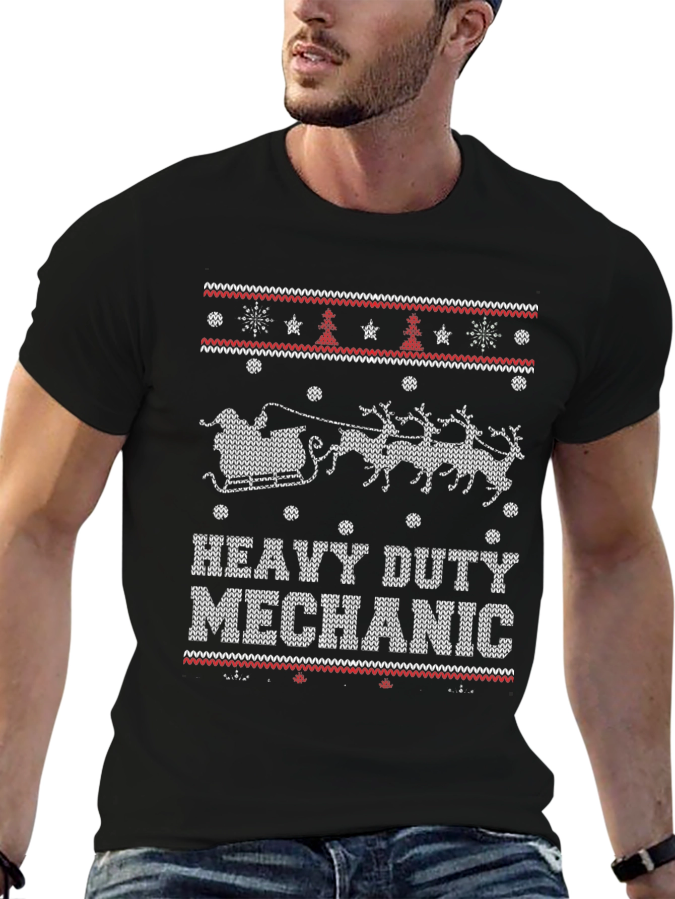 Heavy Duty Mechanic Ugly Christmas Sweater T-Shirt