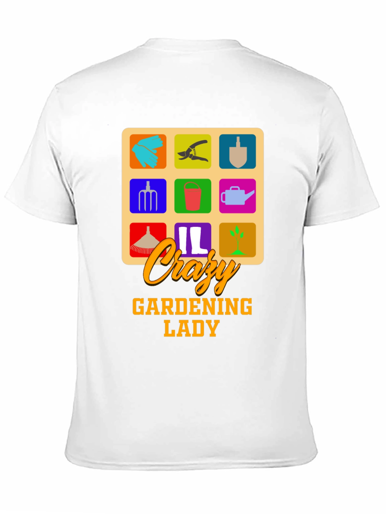 Crazy Gardening Lady T-Shirt - Black