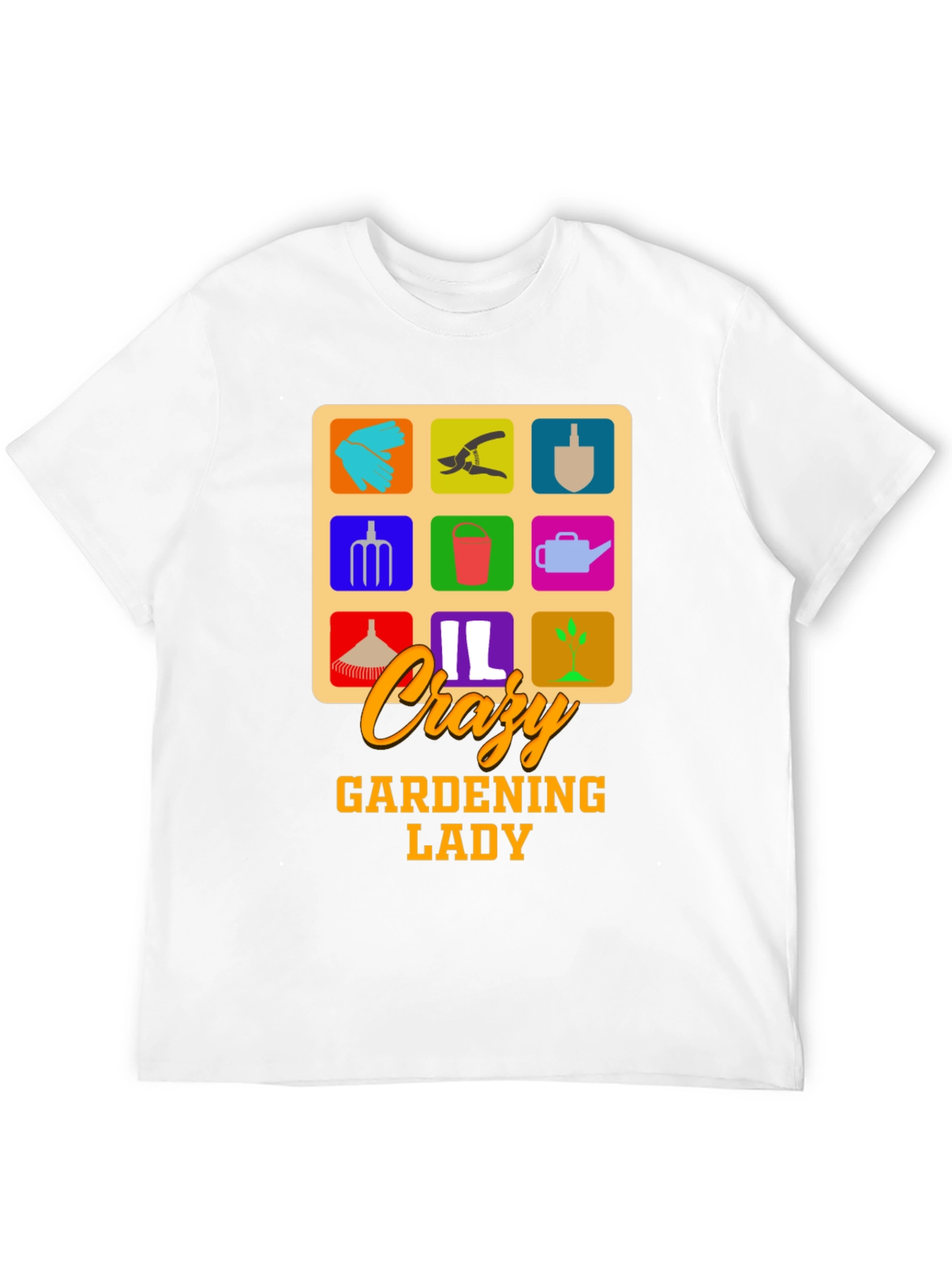 Crazy Gardening Lady T-Shirt - Black