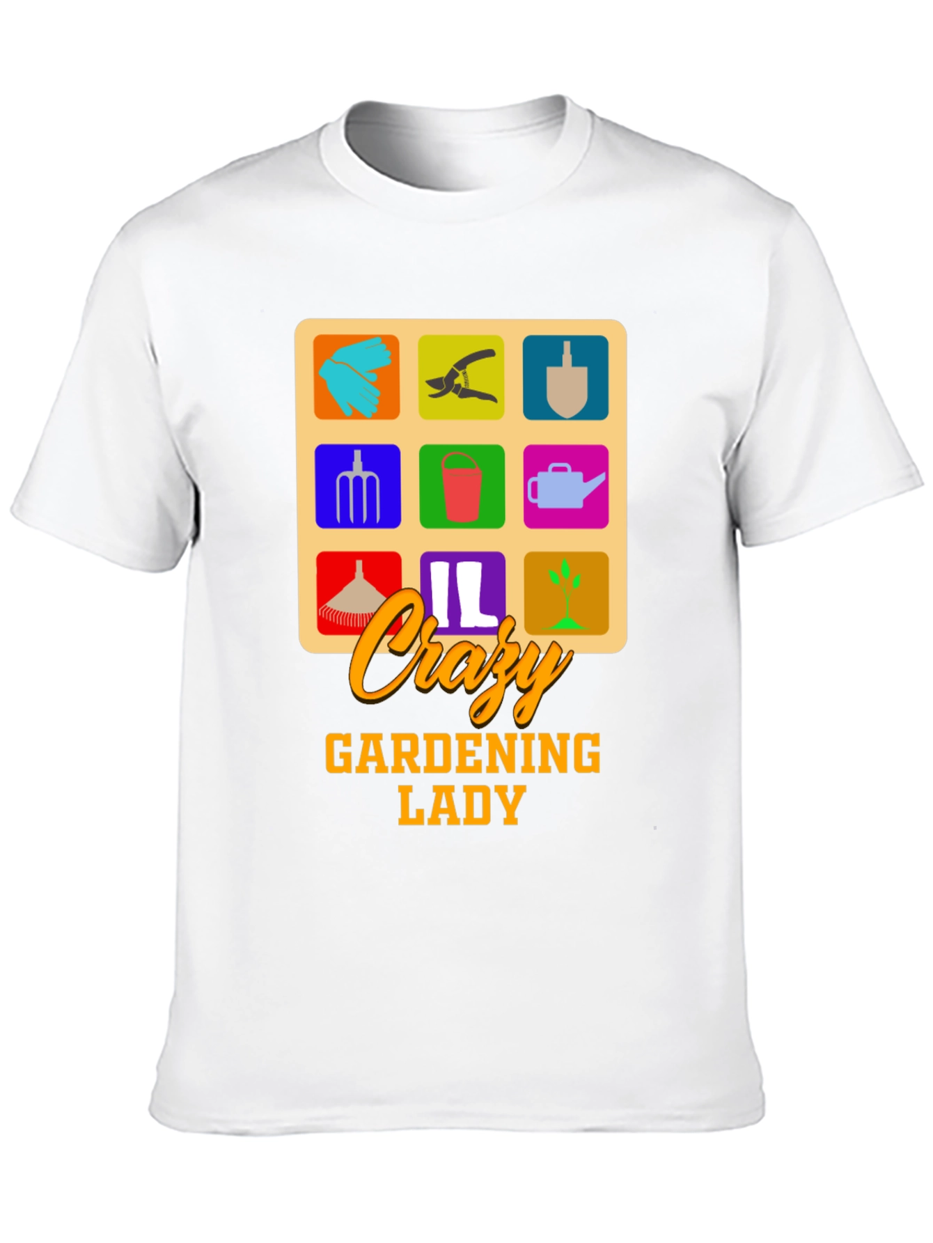 Crazy Gardening Lady T-Shirt - Black