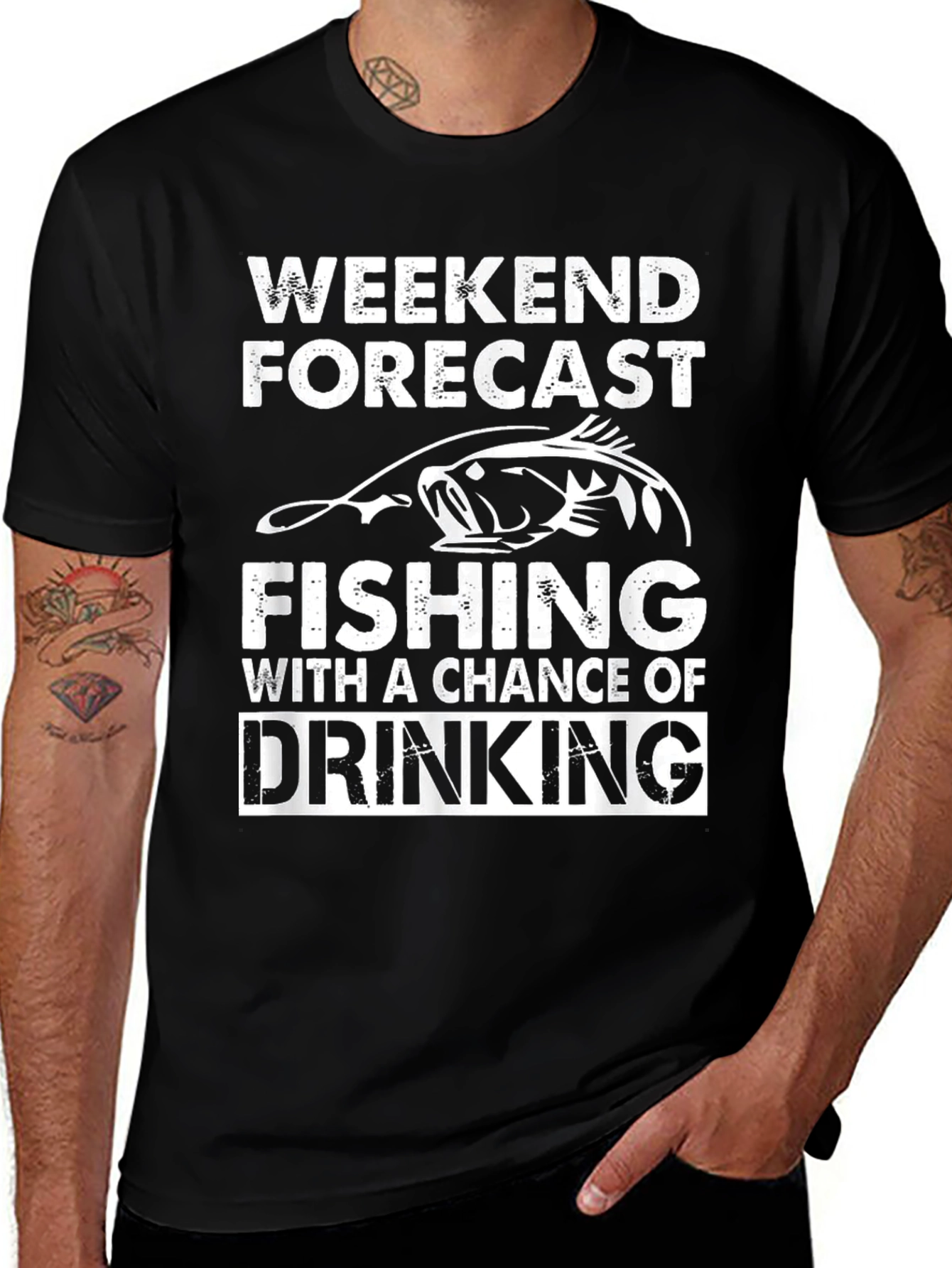 Weekend Forecast Fishing & Drinking Graphic Tee