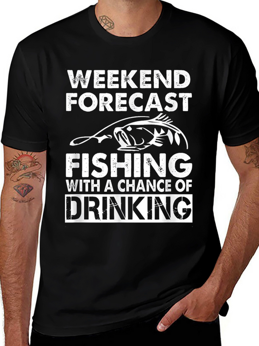 Weekend Forecast Fishing & Drinking Graphic Tee