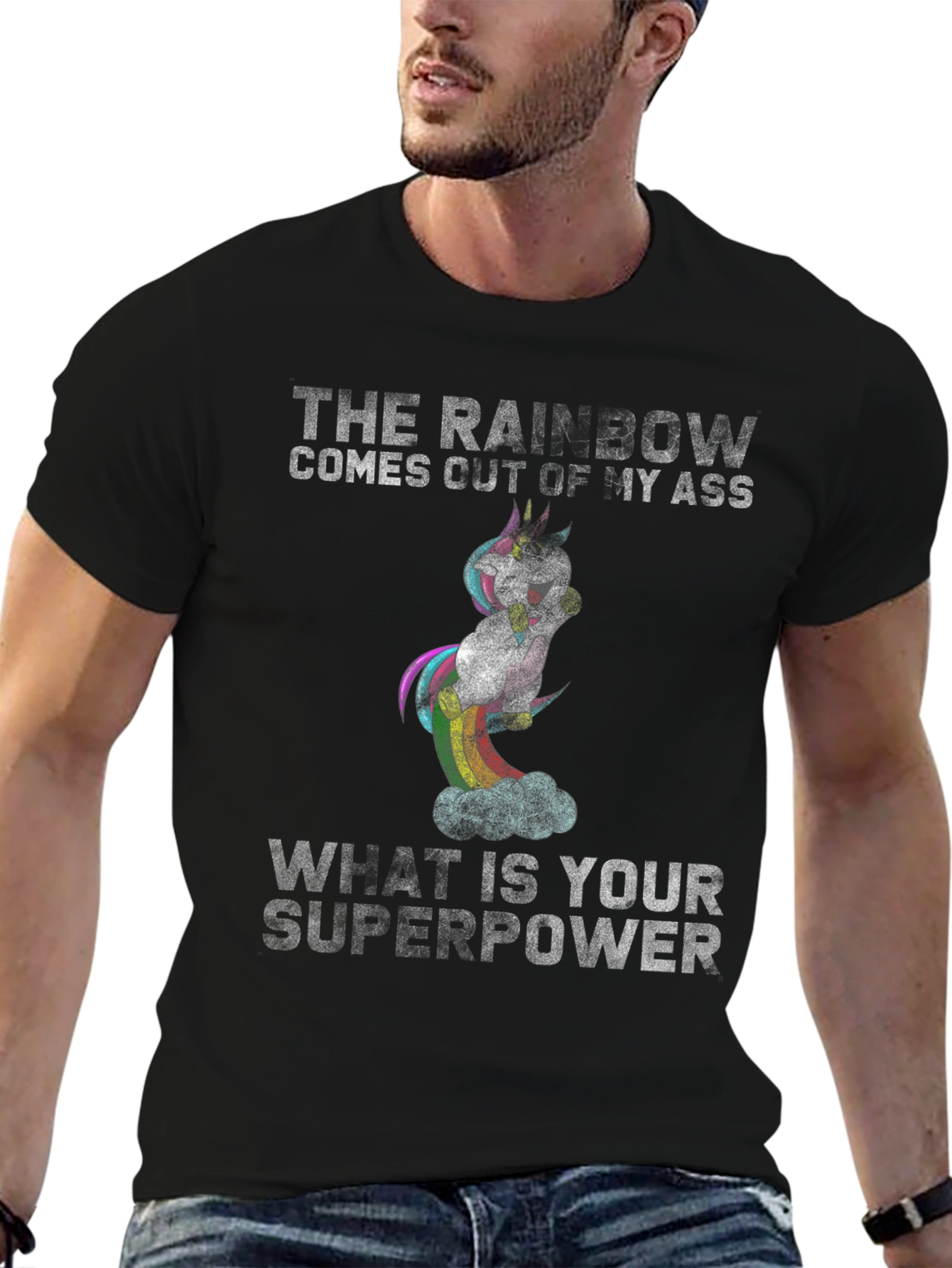 Rainbow Unicorn Superpower T-Shirt