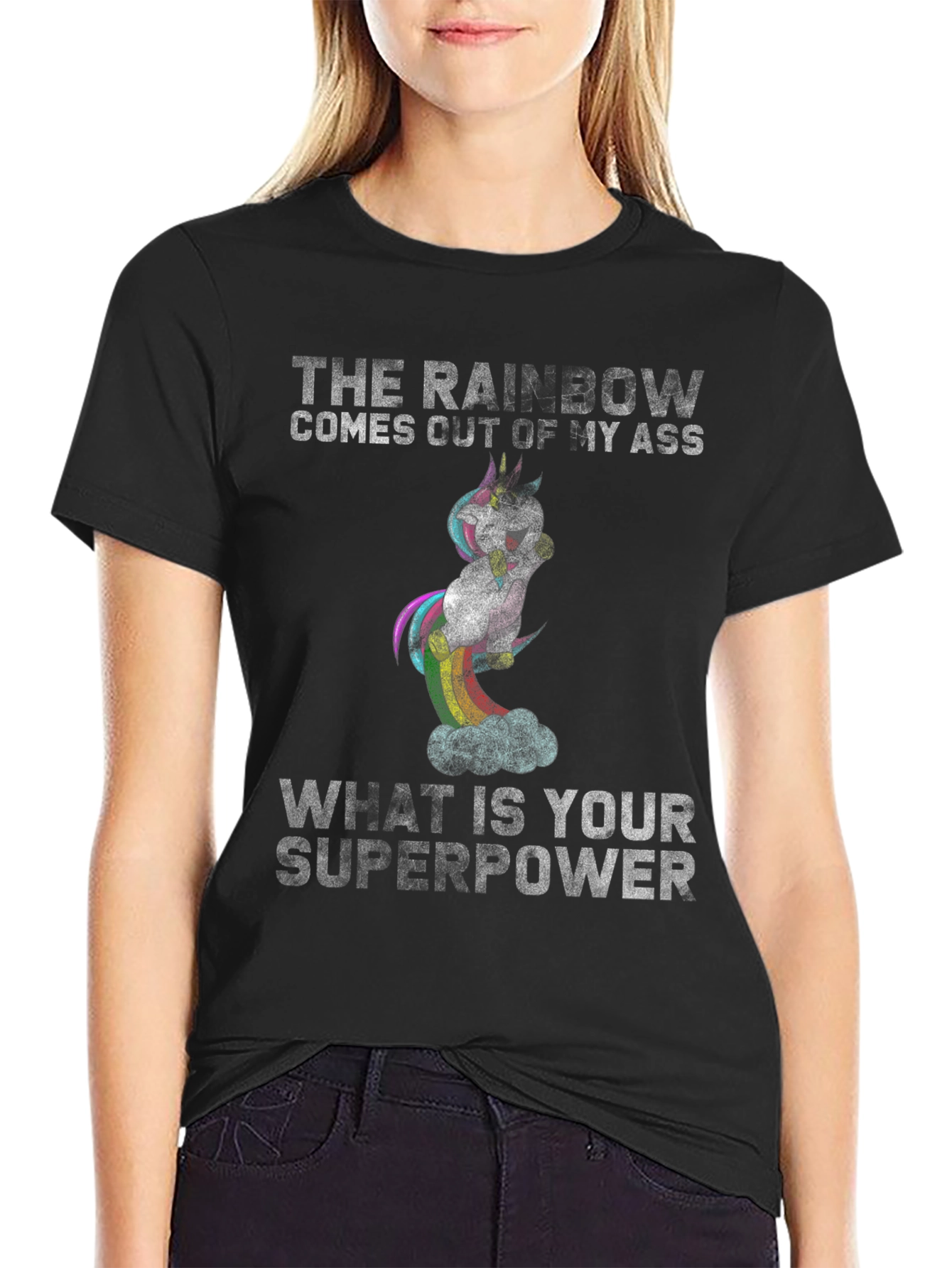 Rainbow Unicorn Superpower T-Shirt
