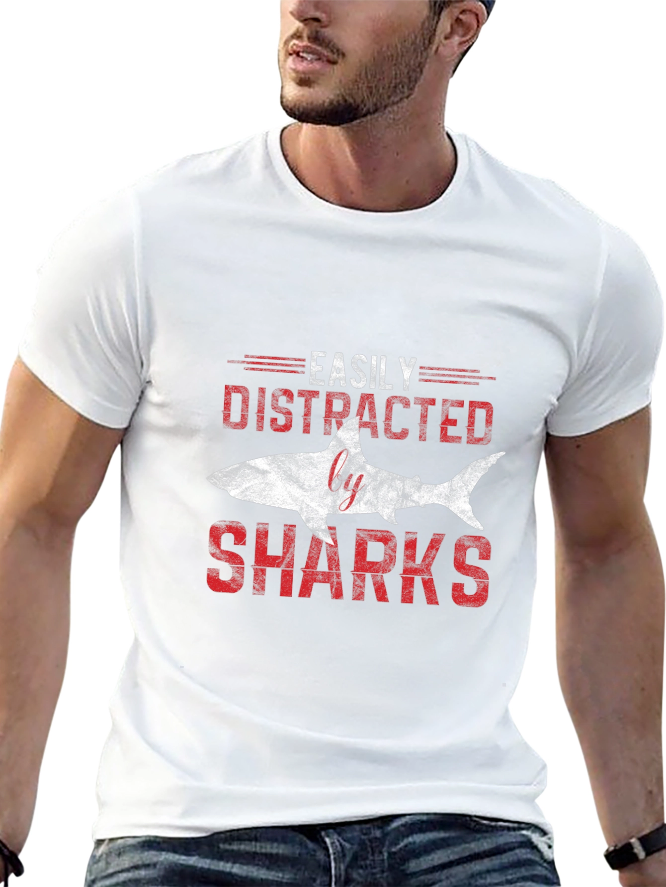 Easily Distracted by Sharks Graphic T-Shirt