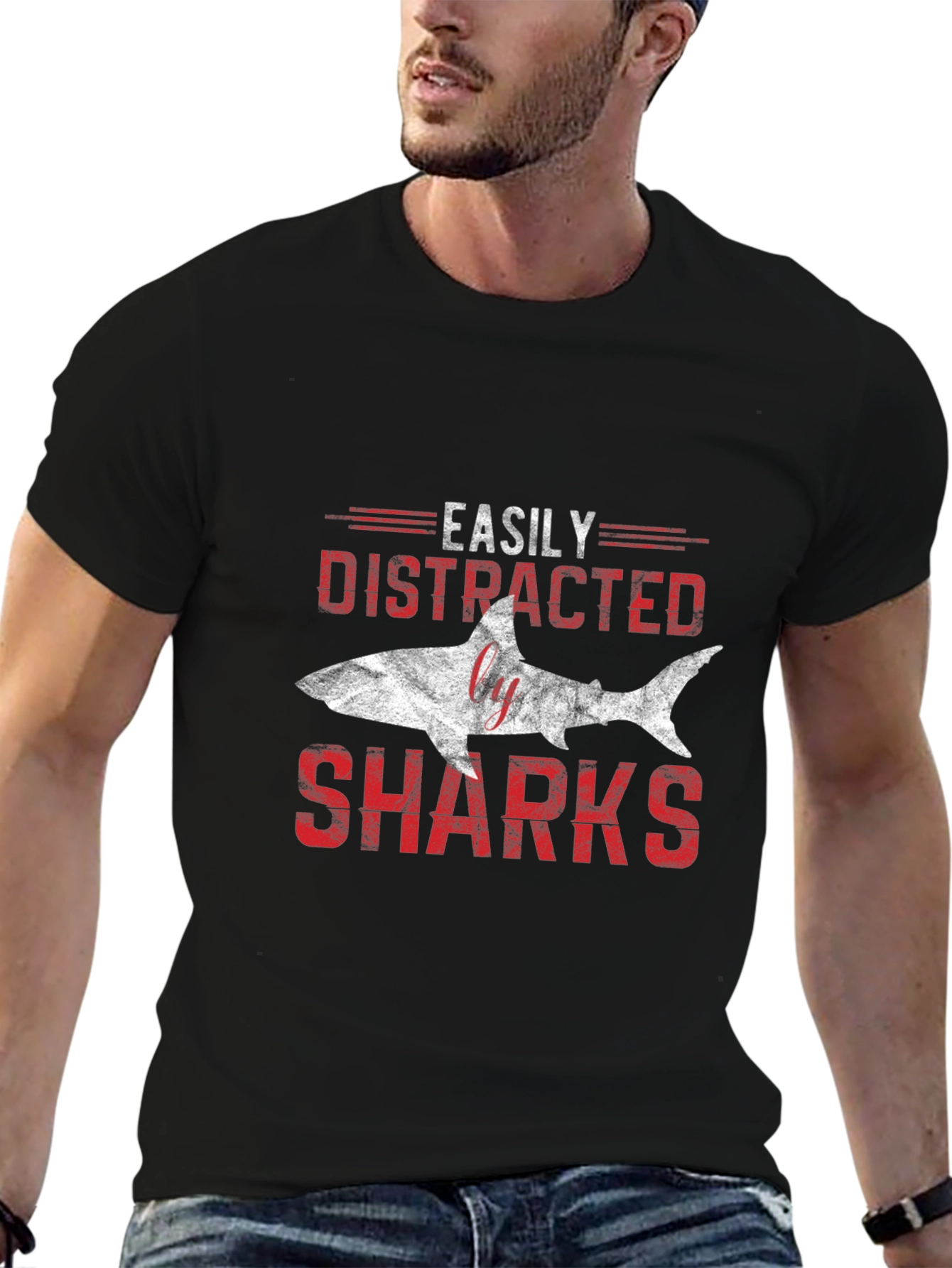 Easily Distracted by Sharks Graphic T-Shirt
