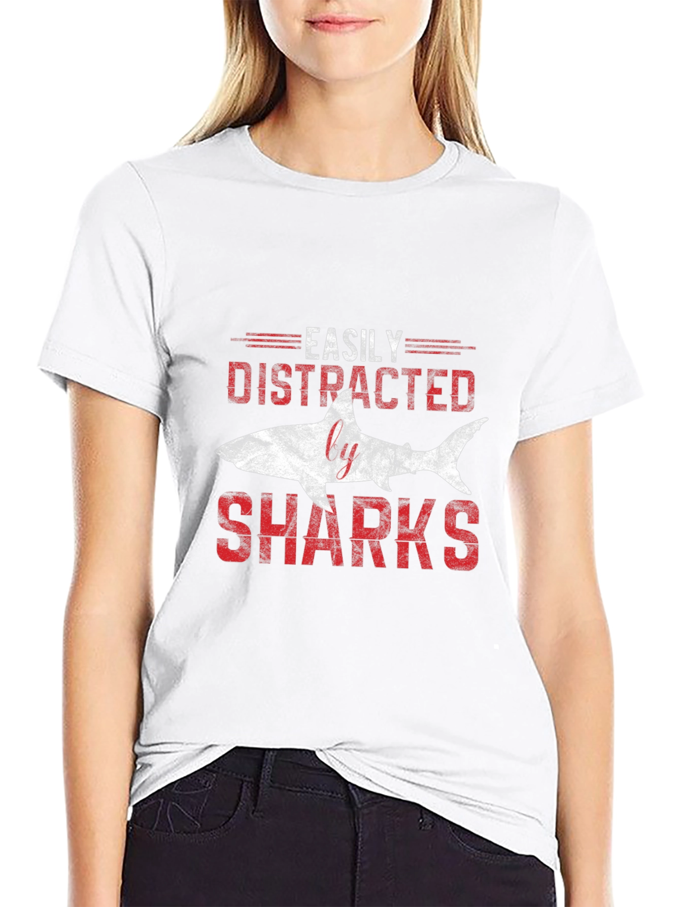 Easily Distracted by Sharks Graphic T-Shirt