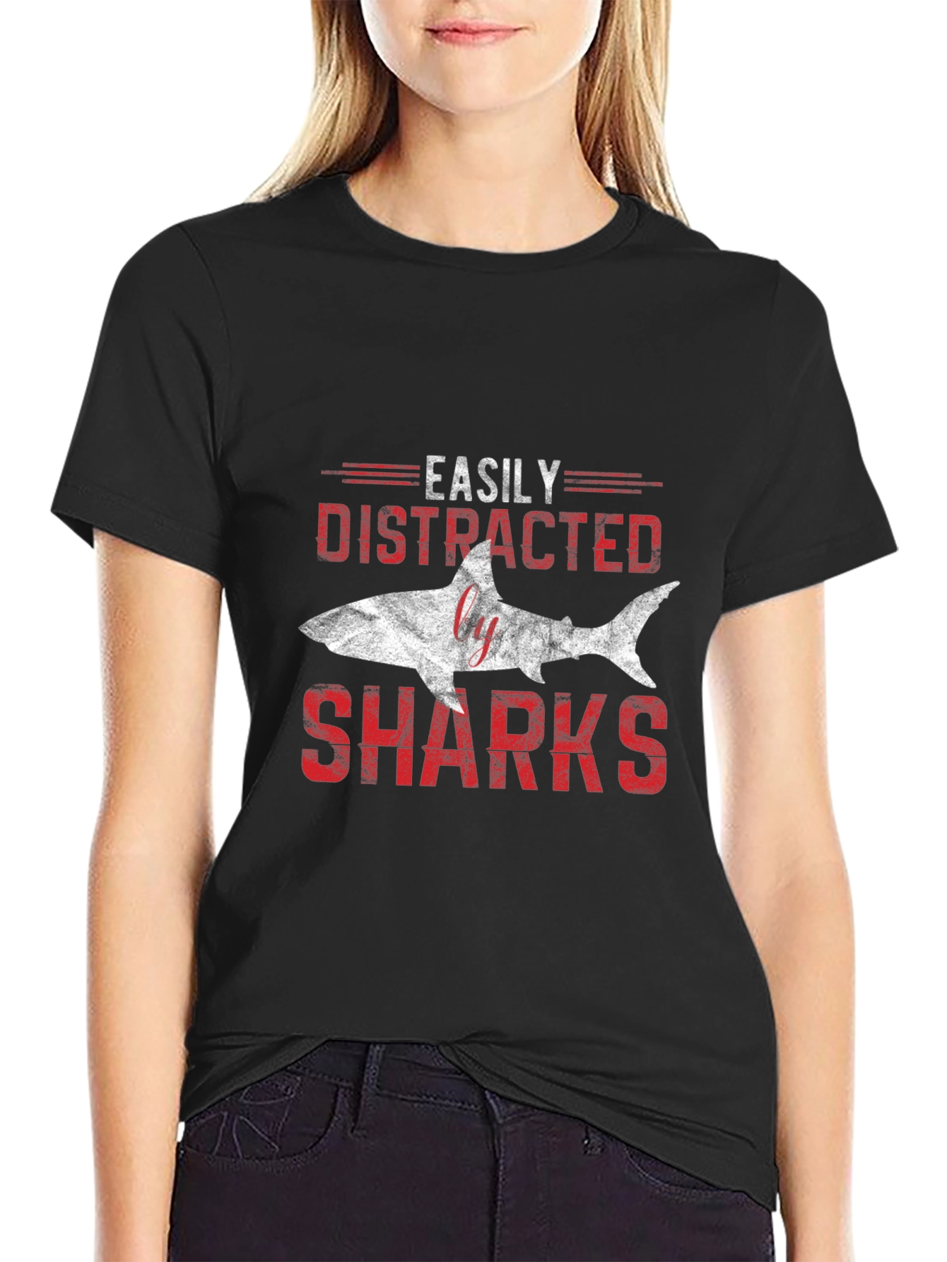 Easily Distracted by Sharks Graphic T-Shirt