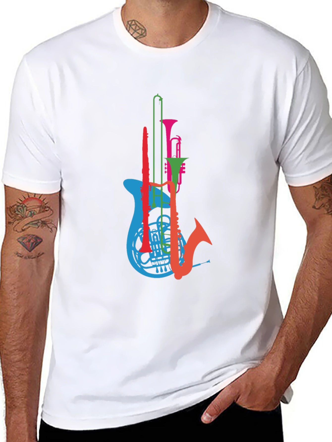 Musical Instrument T-Shirt - Mens Black Graphic Tee