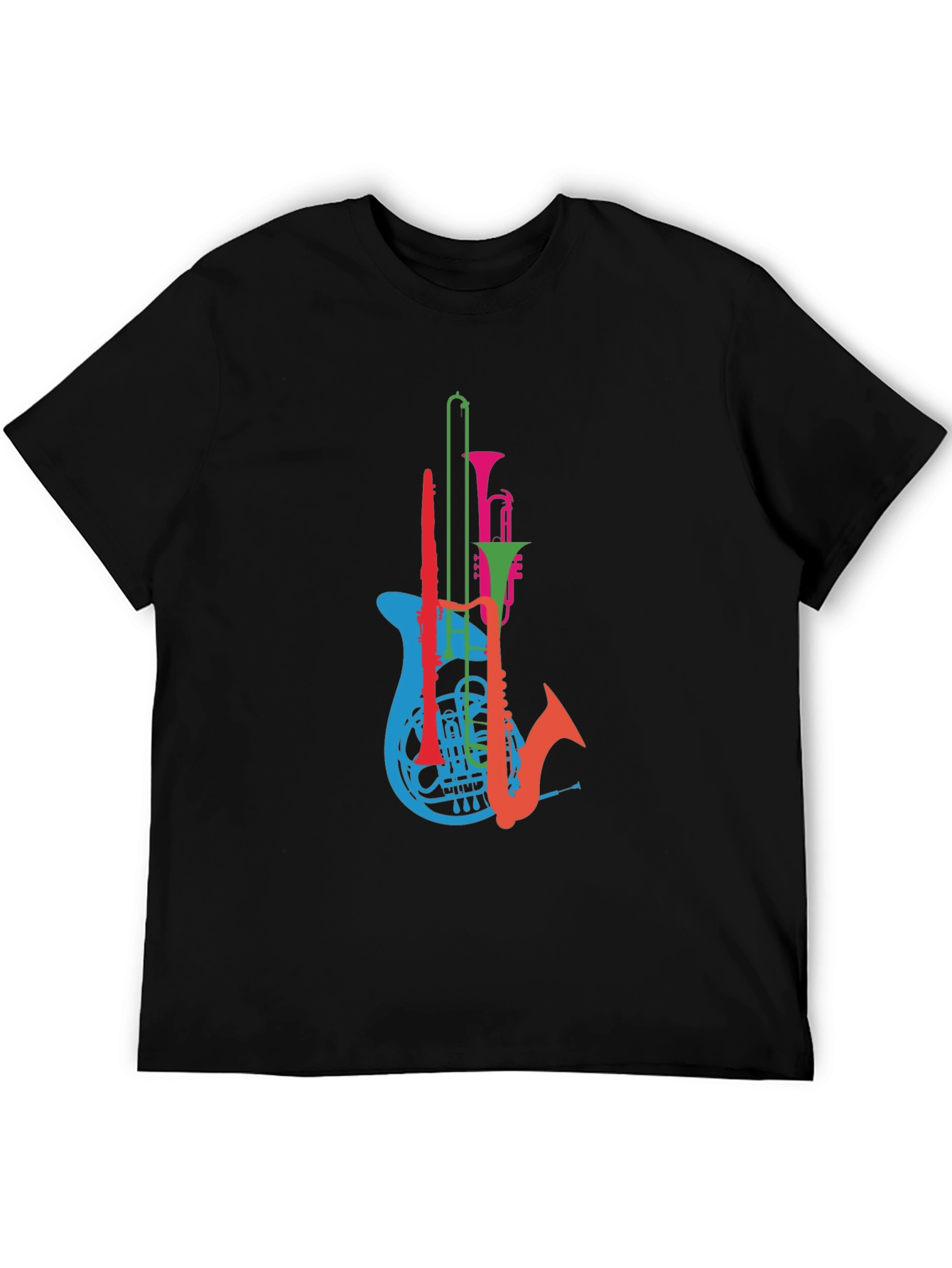 Musical Instrument T-Shirt - Mens Black Graphic Tee