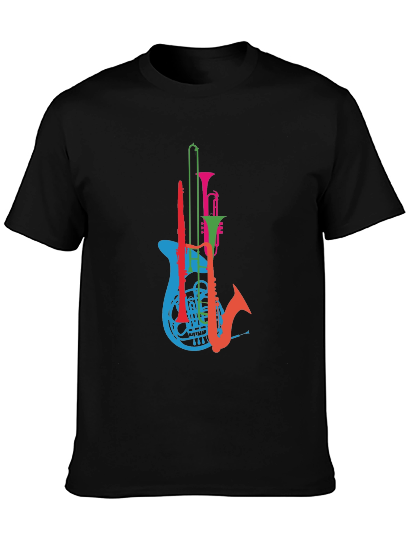 Musical Instrument T-Shirt - Mens Black Graphic Tee