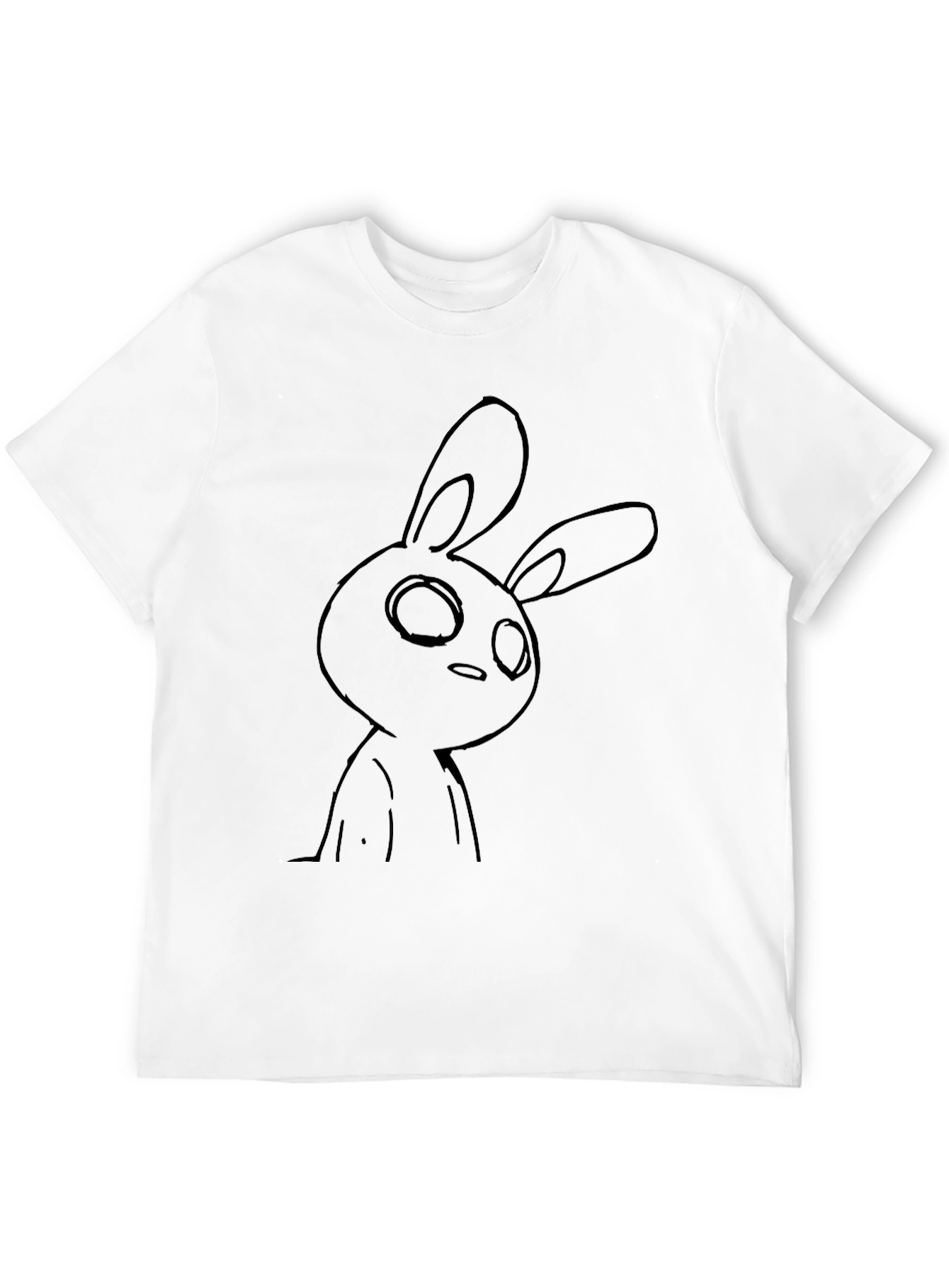 Black T-Shirt with Bunny Graphic