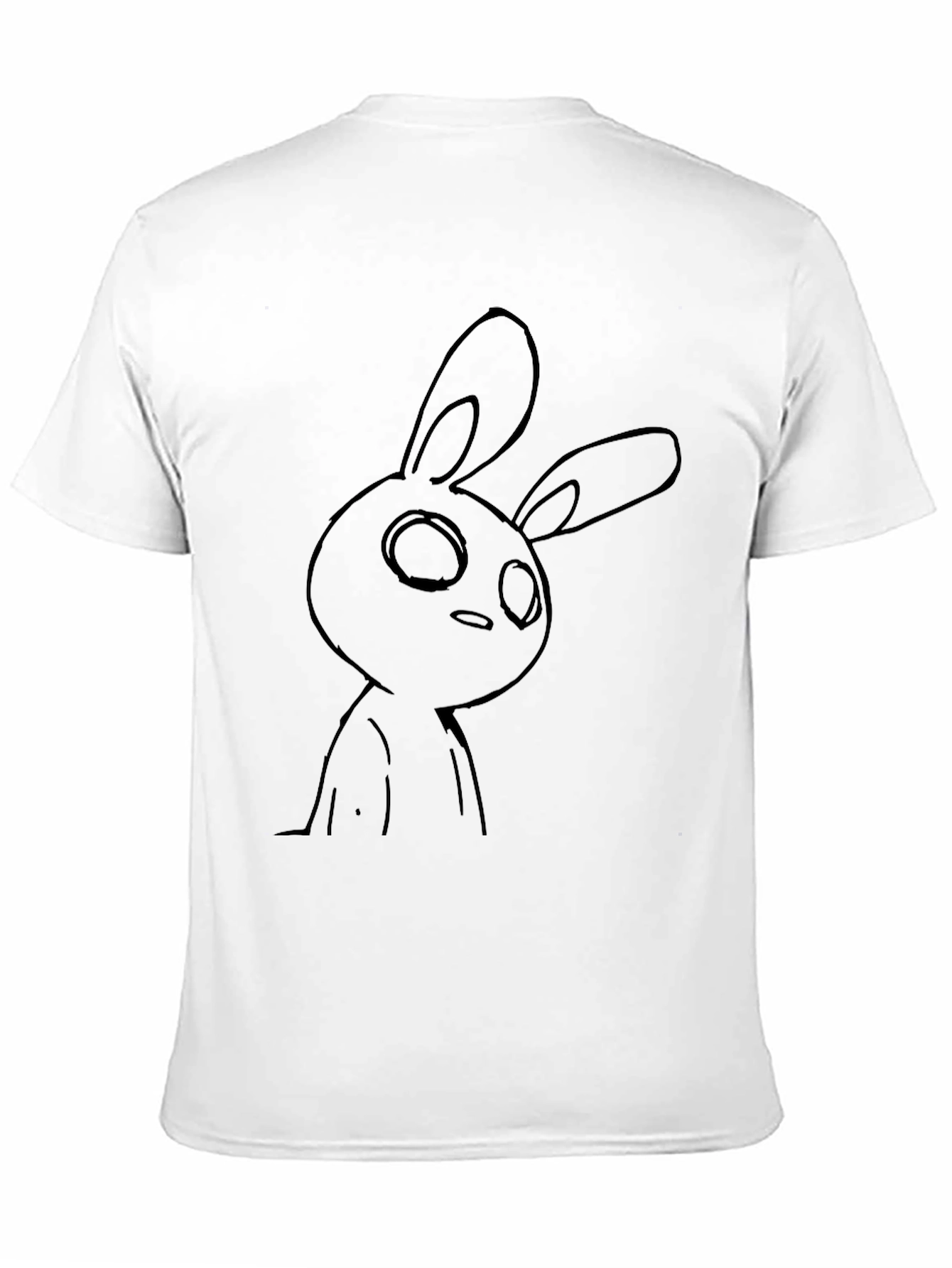 Black T-Shirt with Bunny Graphic