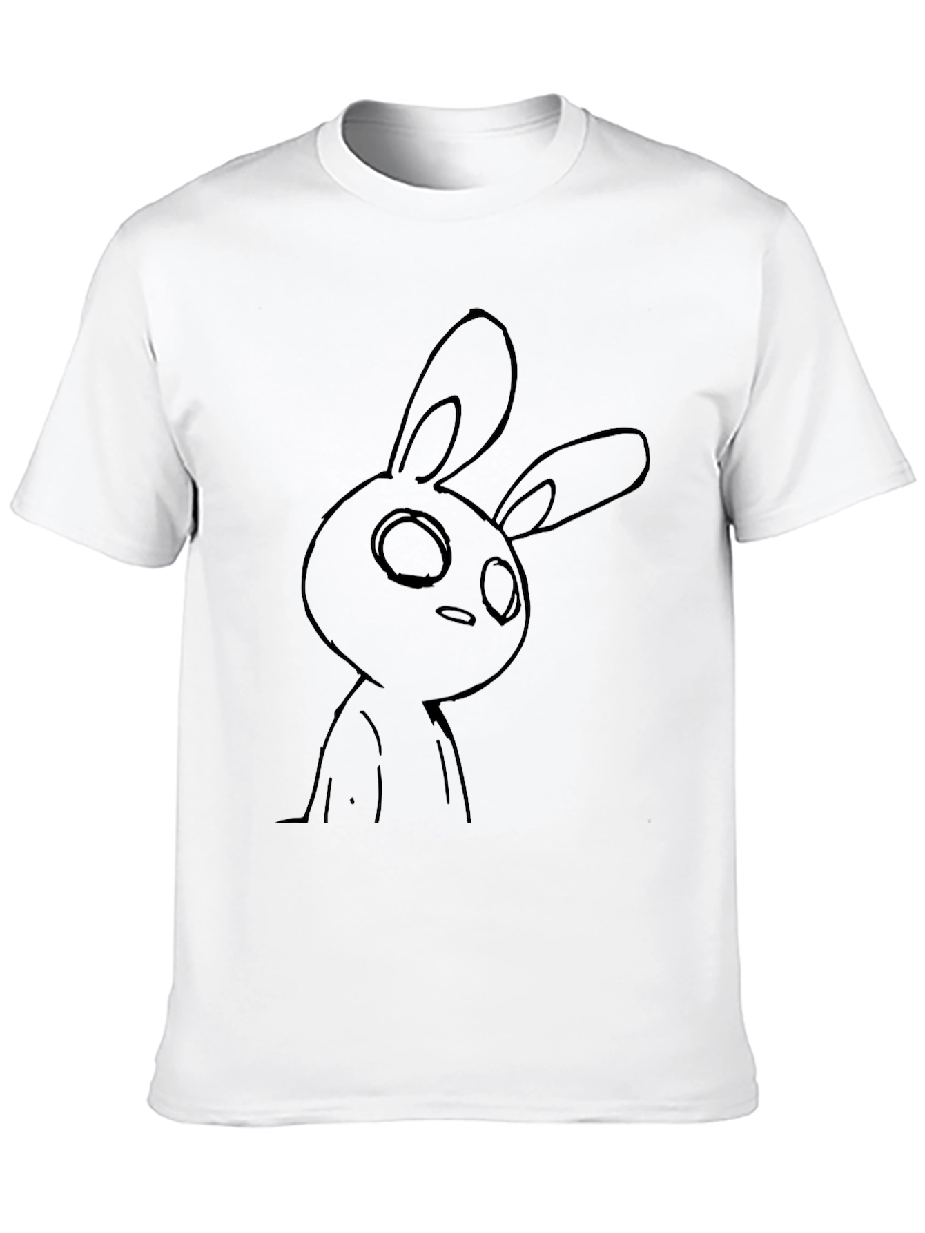 Black T-Shirt with Bunny Graphic