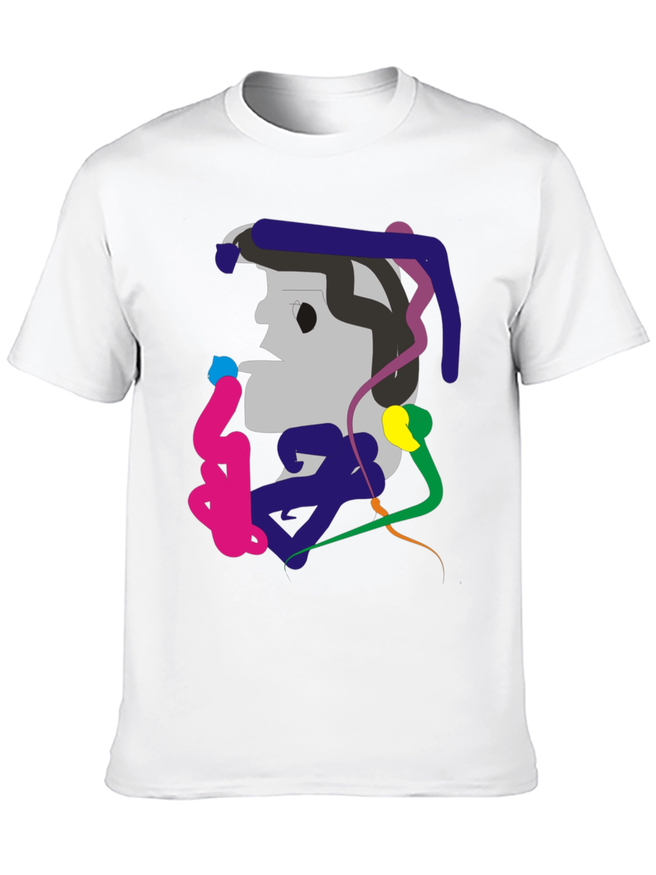 Abstract Graphic Print Black Tee