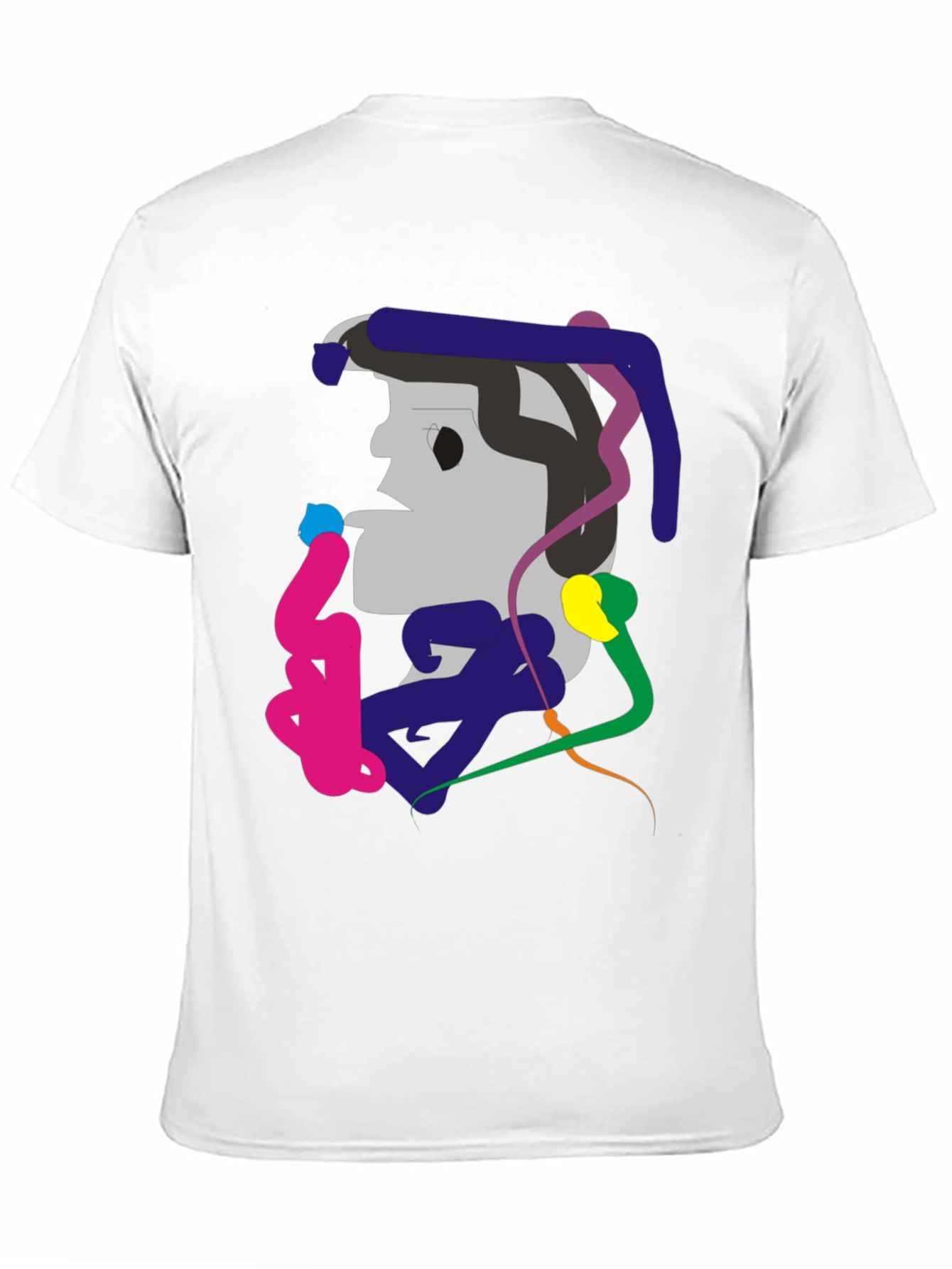 Abstract Graphic Print Black Tee