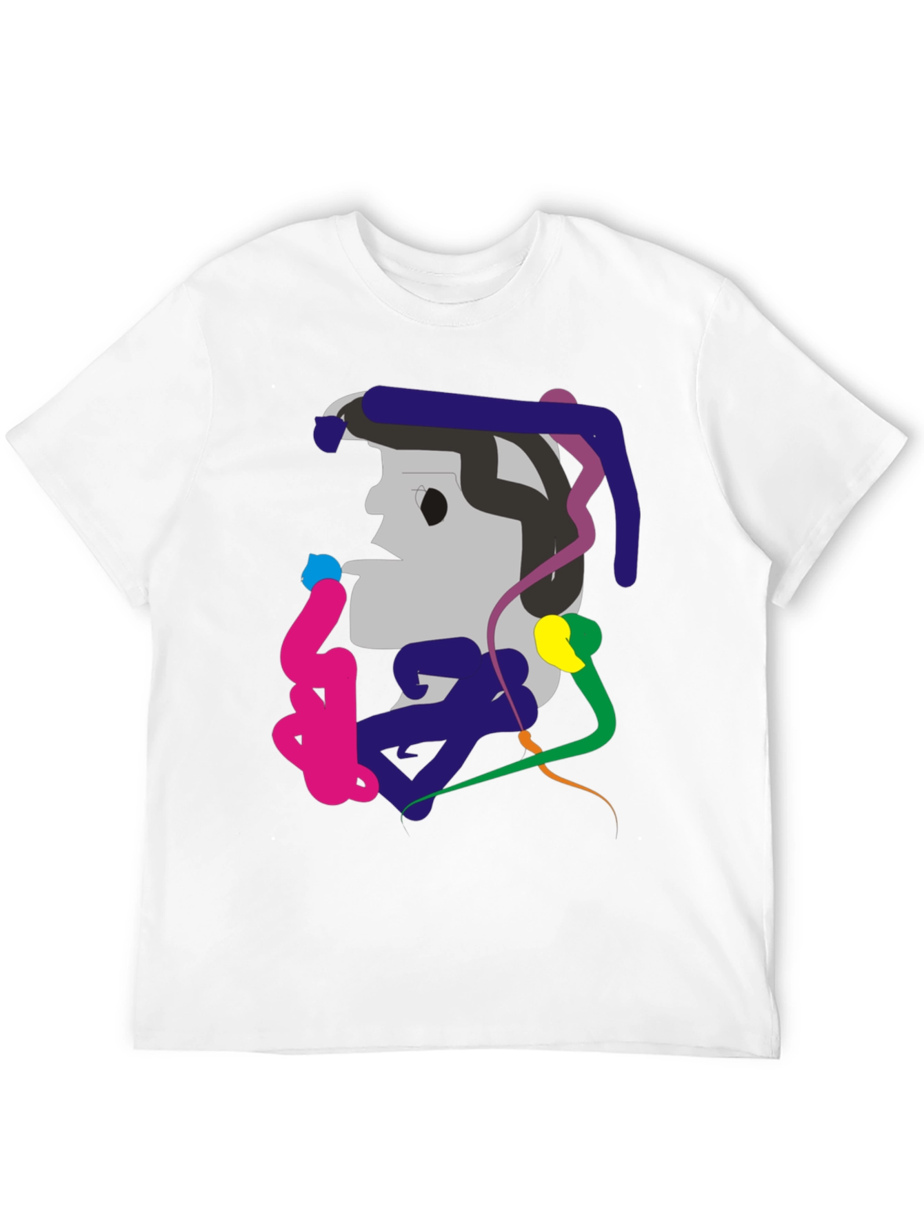 Abstract Graphic Print Black Tee