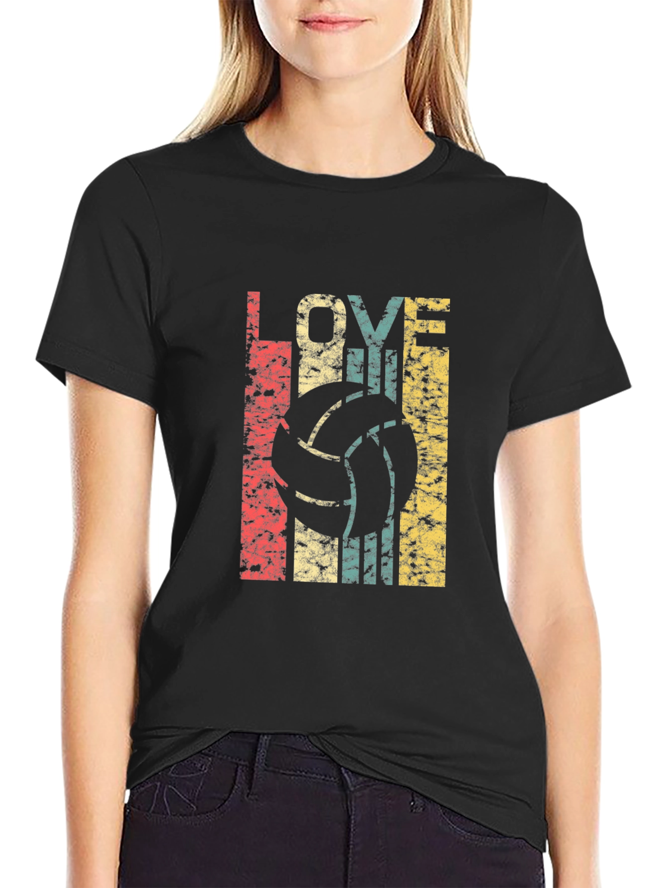 Retro Volleyball Lover T-Shirt - Black