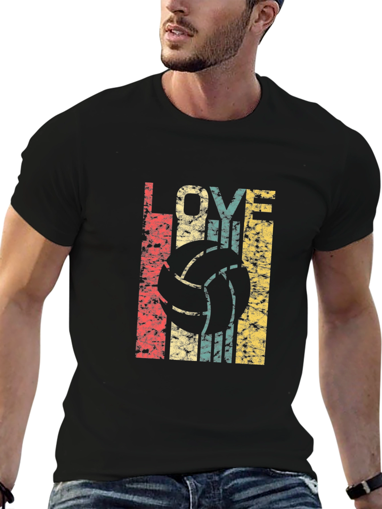 Retro Volleyball Lover T-Shirt - Black