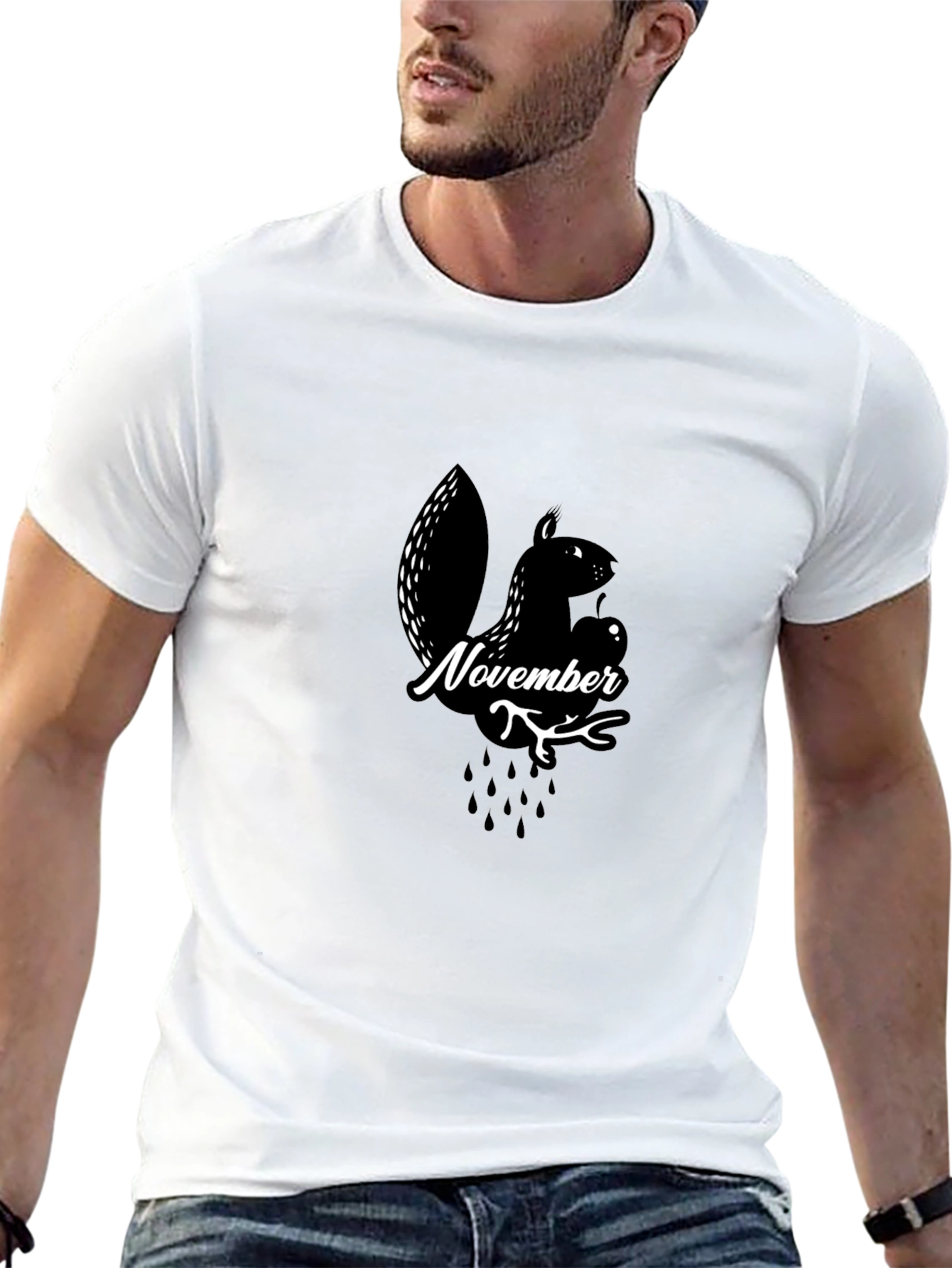 November Squirrel T-Shirt Black