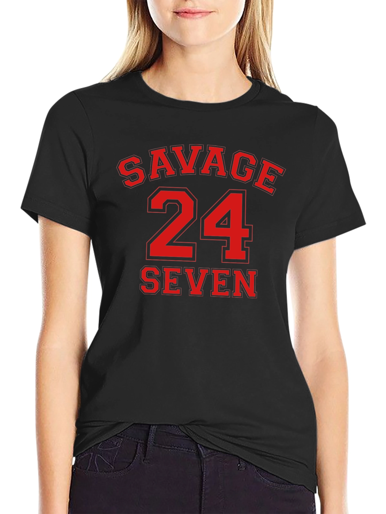Savage 24 Seven Black Graphic Tee