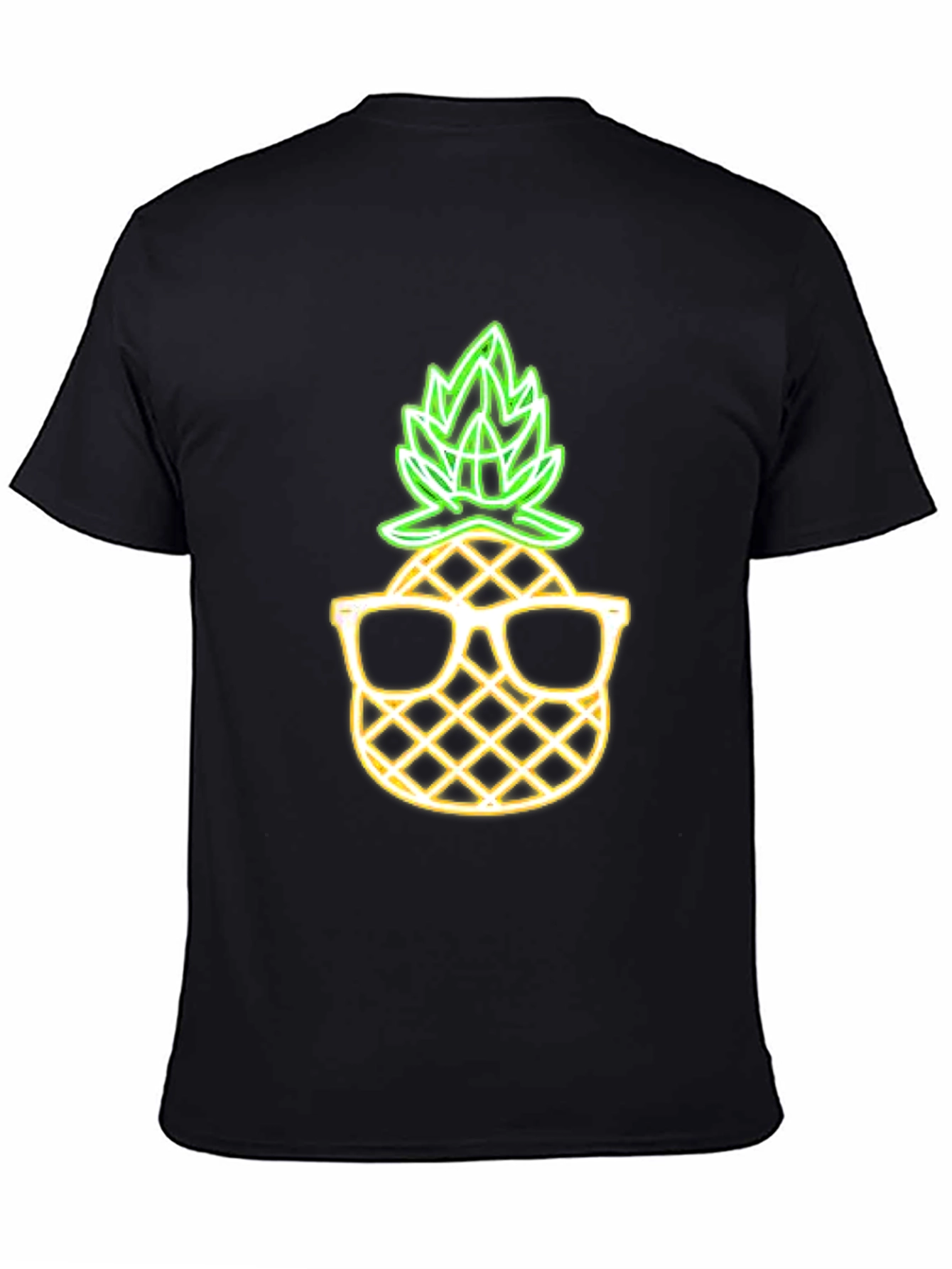 Cool Pineapple Graphic Tee - Black Cotton T-Shirt
