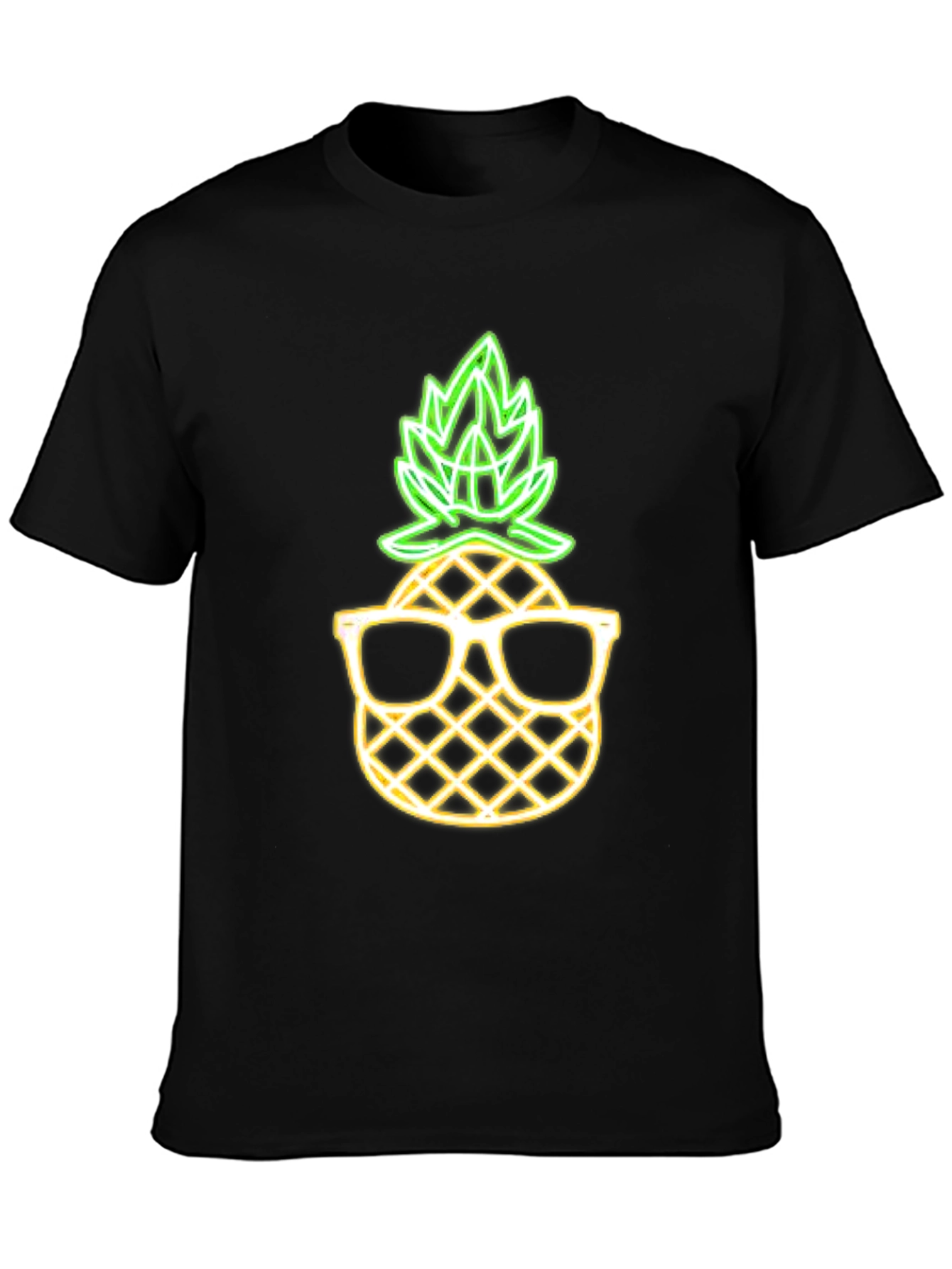 Cool Pineapple Graphic Tee - Black Cotton T-Shirt
