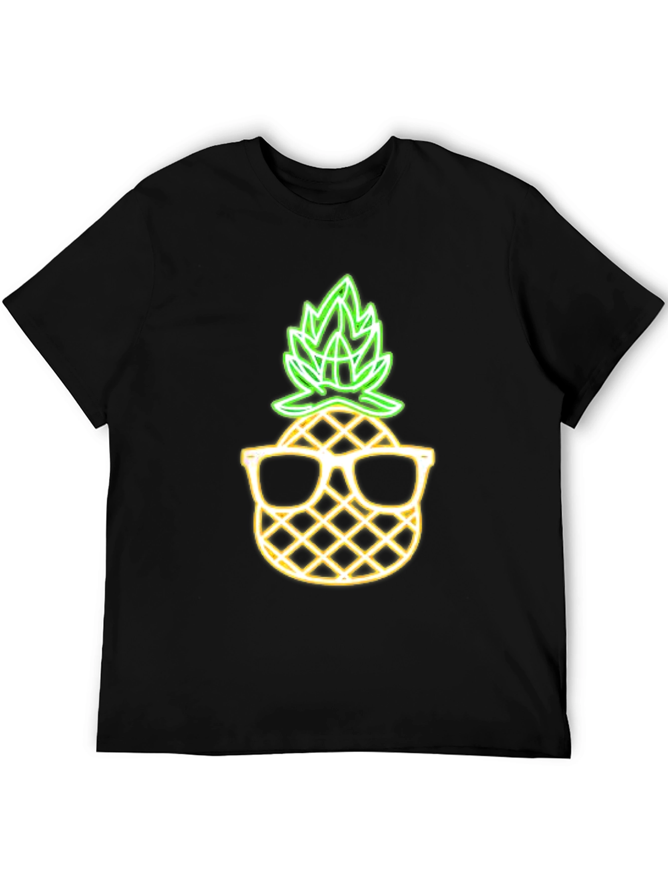 Cool Pineapple Graphic Tee - Black Cotton T-Shirt