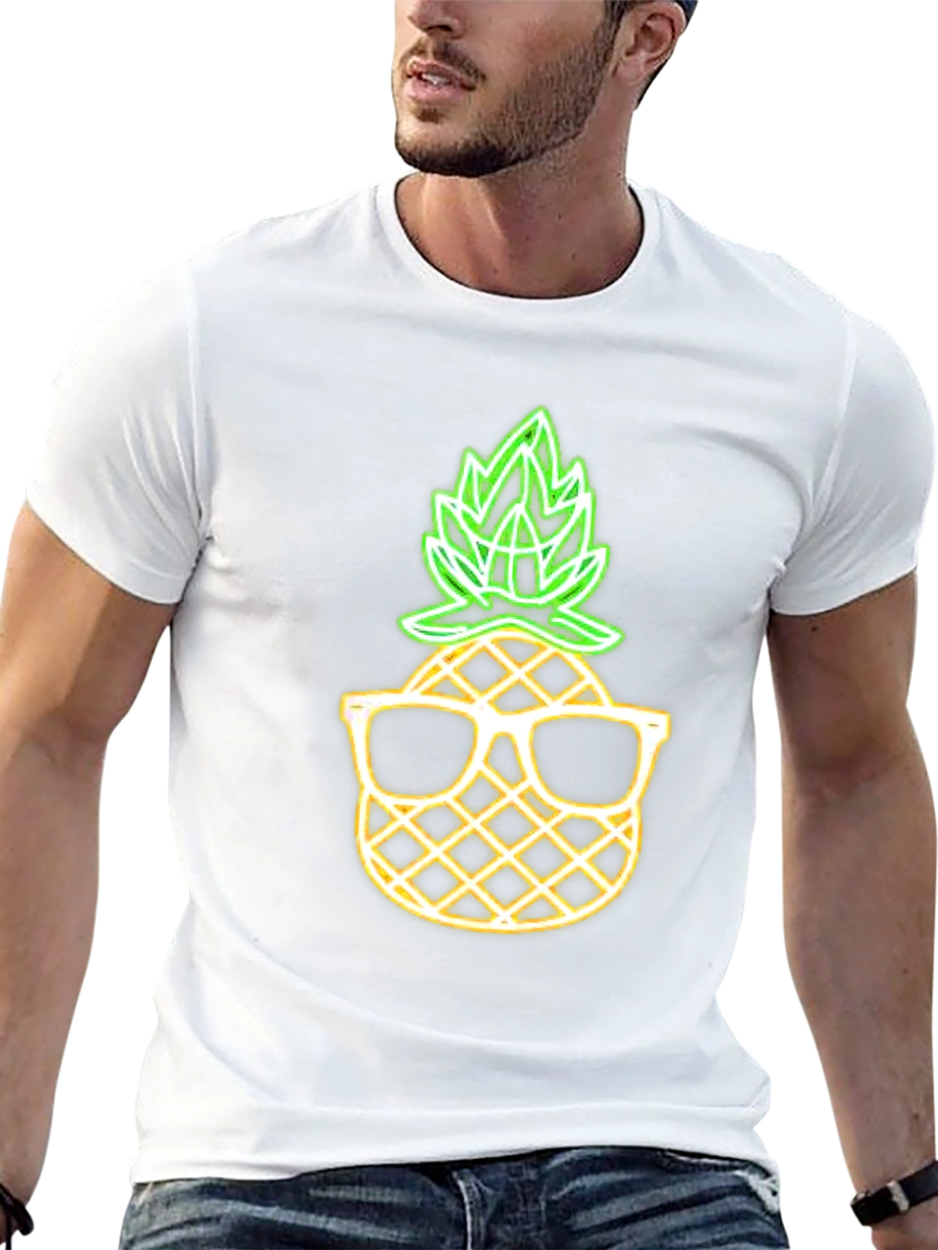 Cool Pineapple Graphic Tee - Black Cotton T-Shirt