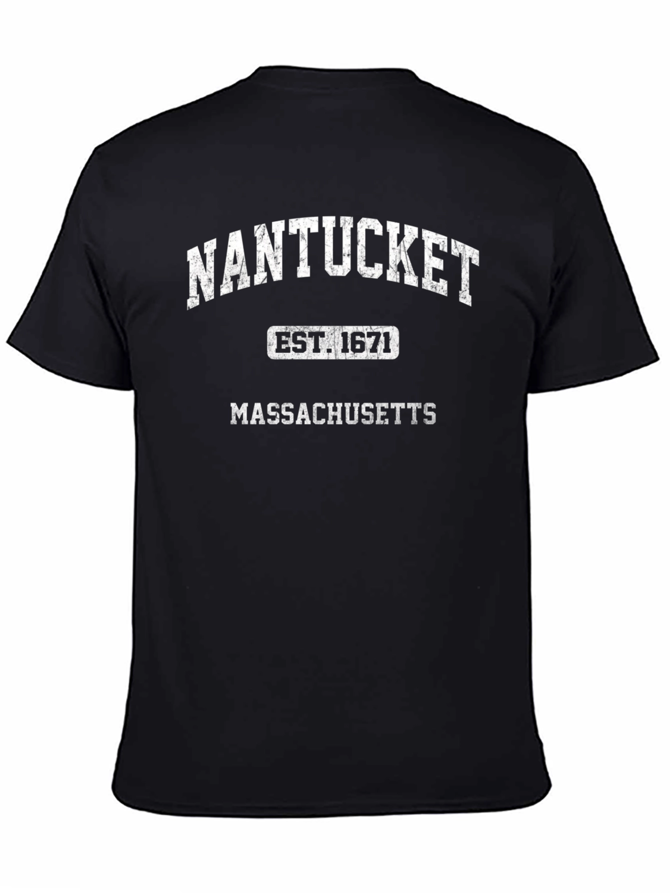 Nantucket Massachusetts Est 1671 Black T-Shirt