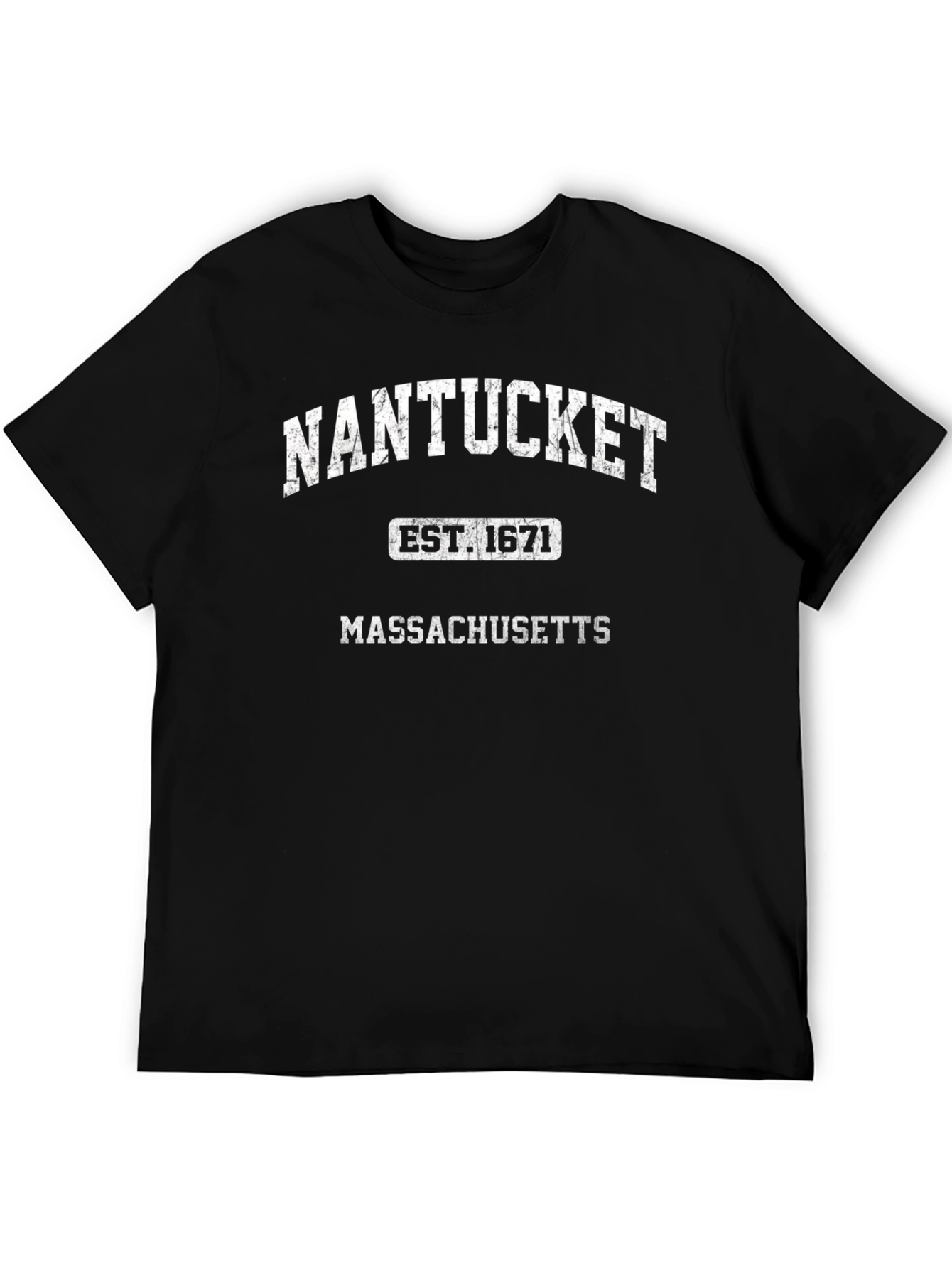 Nantucket Massachusetts Est 1671 Black T-Shirt