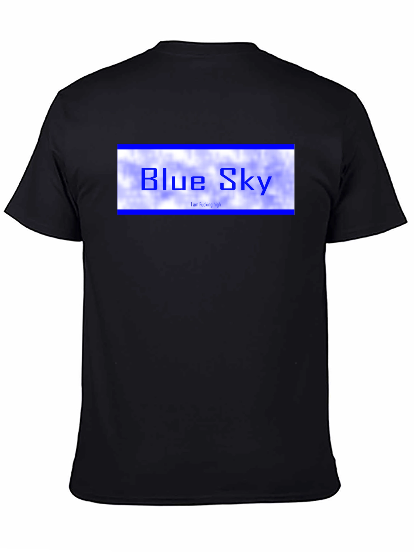 Blue Sky Graphic Tee - Black Cotton T-Shirt
