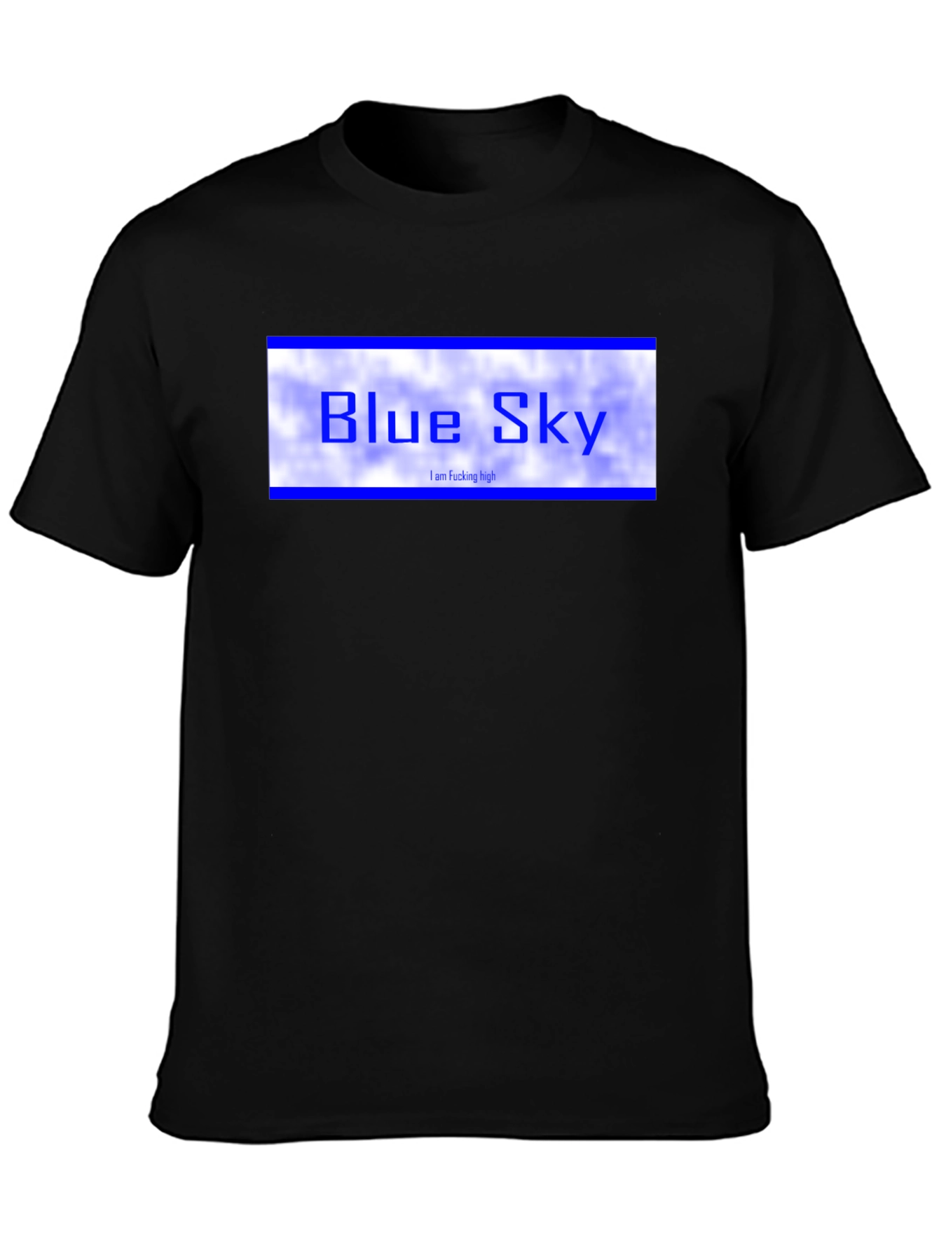 Blue Sky Graphic Tee - Black Cotton T-Shirt
