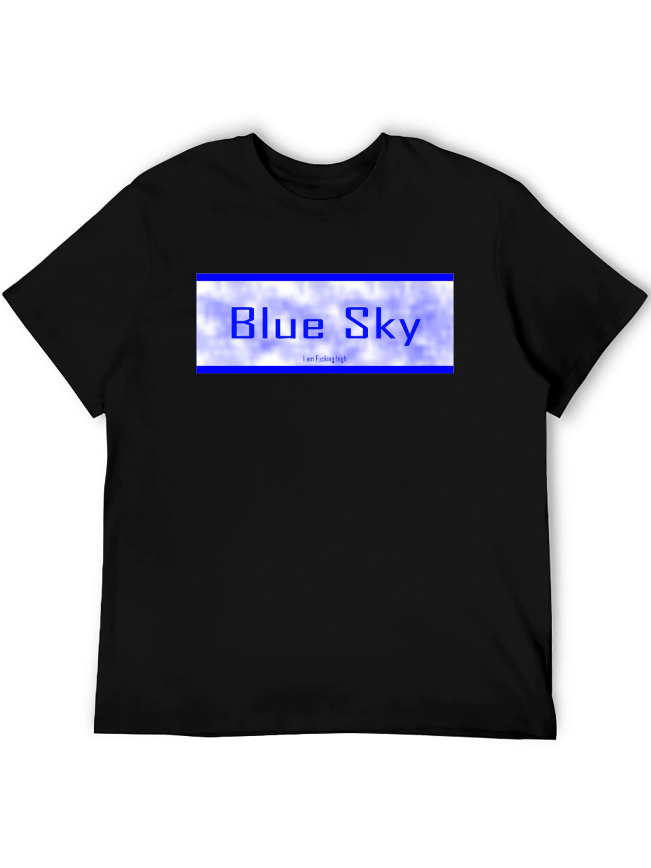 Blue Sky Graphic Tee - Black Cotton T-Shirt