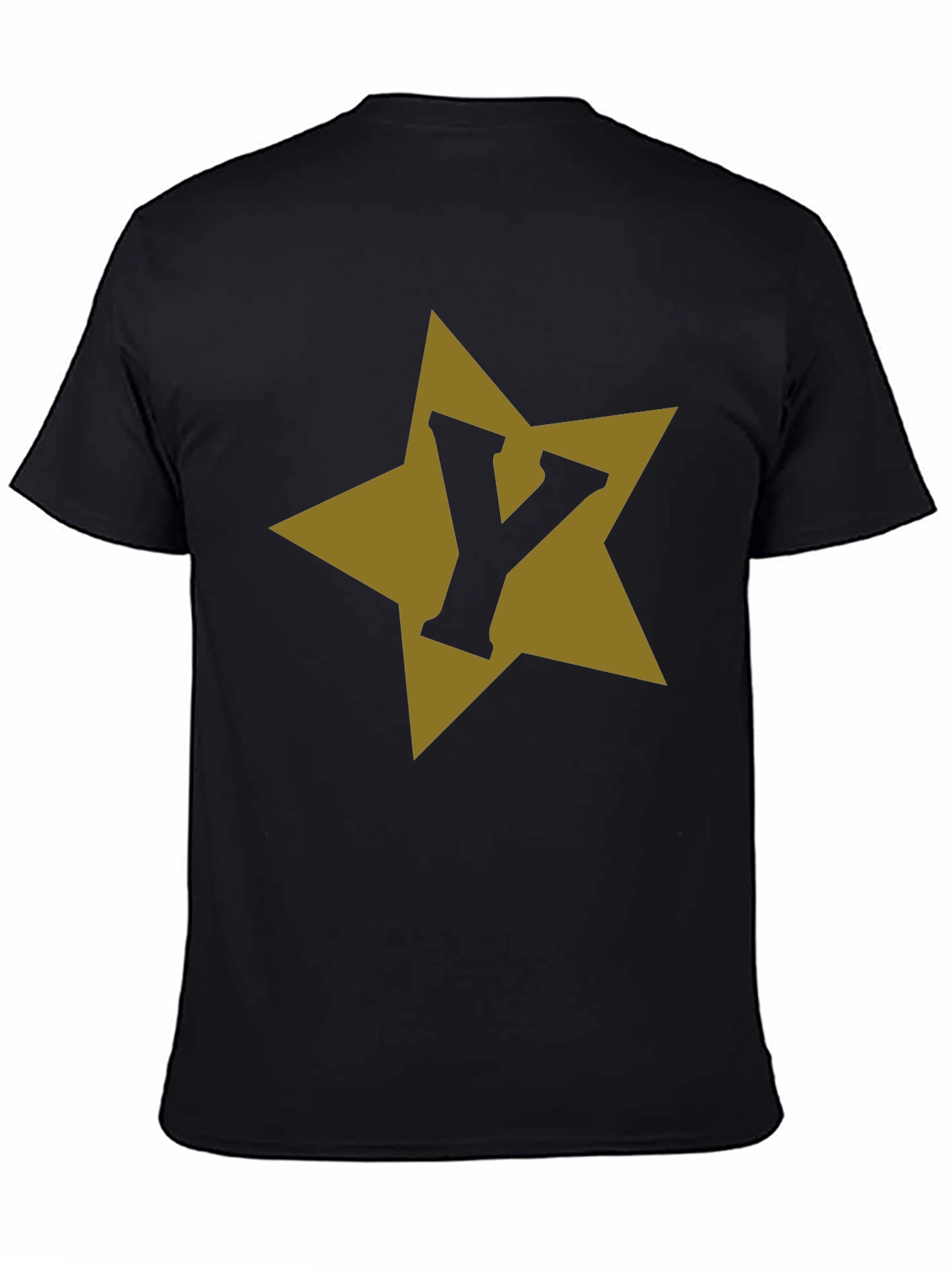 Letter Y Star Graphic Black T-Shirt