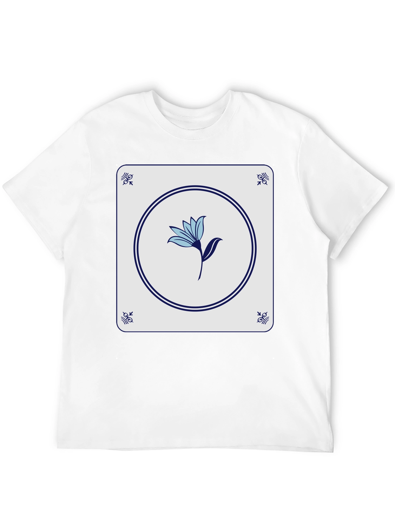 Floral Tile Graphic Tee - Stylish Casual Wear