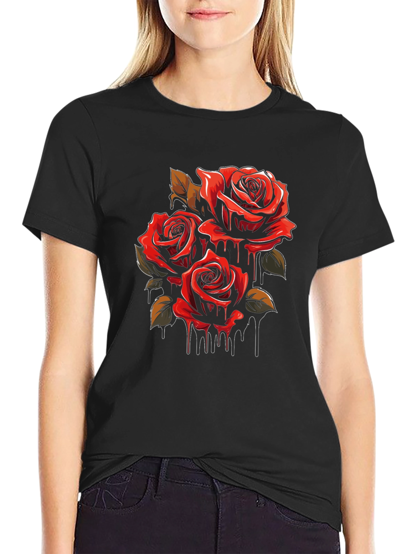 Rose Dripping Graphic T-Shirt
