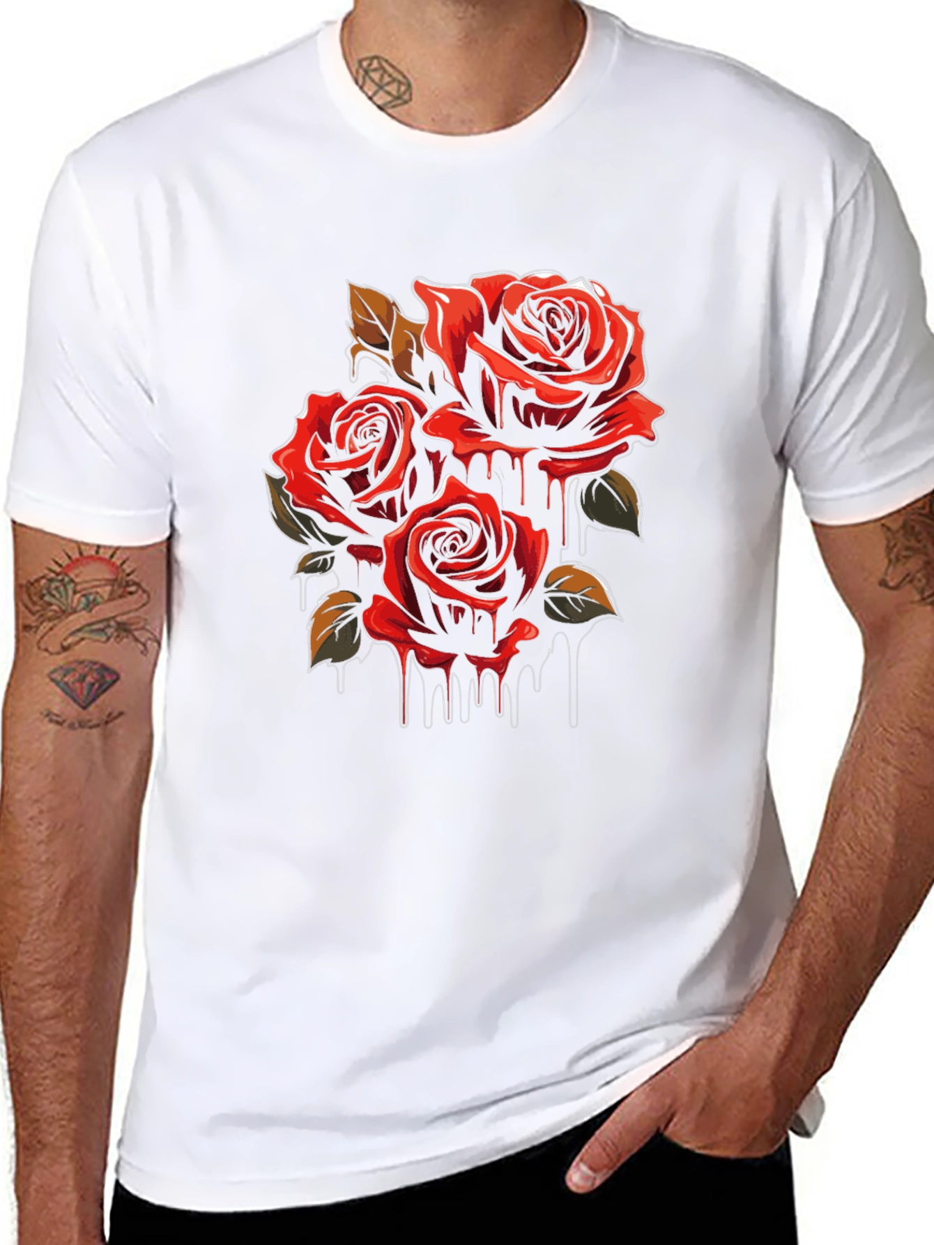 Rose Dripping Graphic T-Shirt
