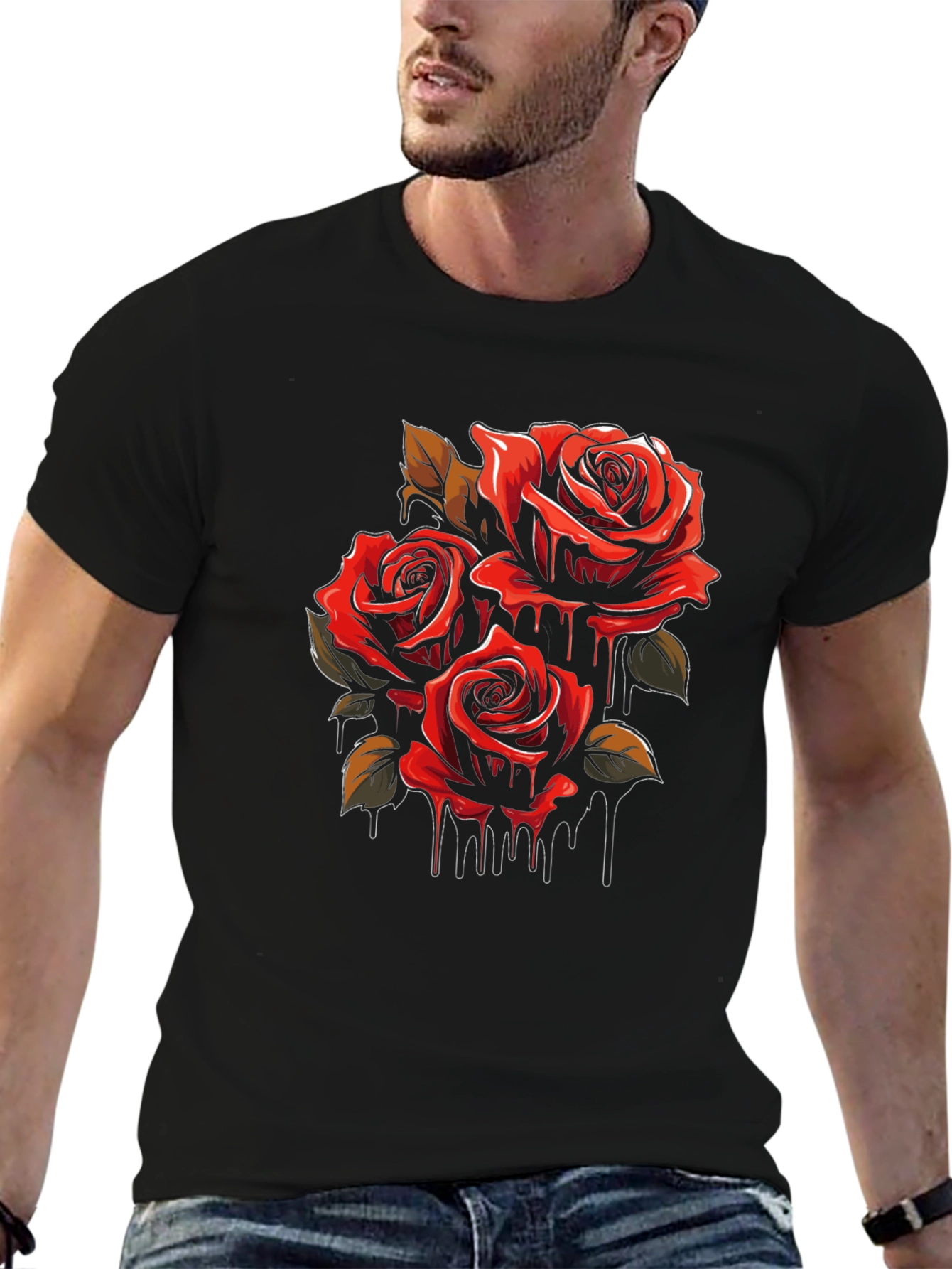 Rose Dripping Graphic T-Shirt